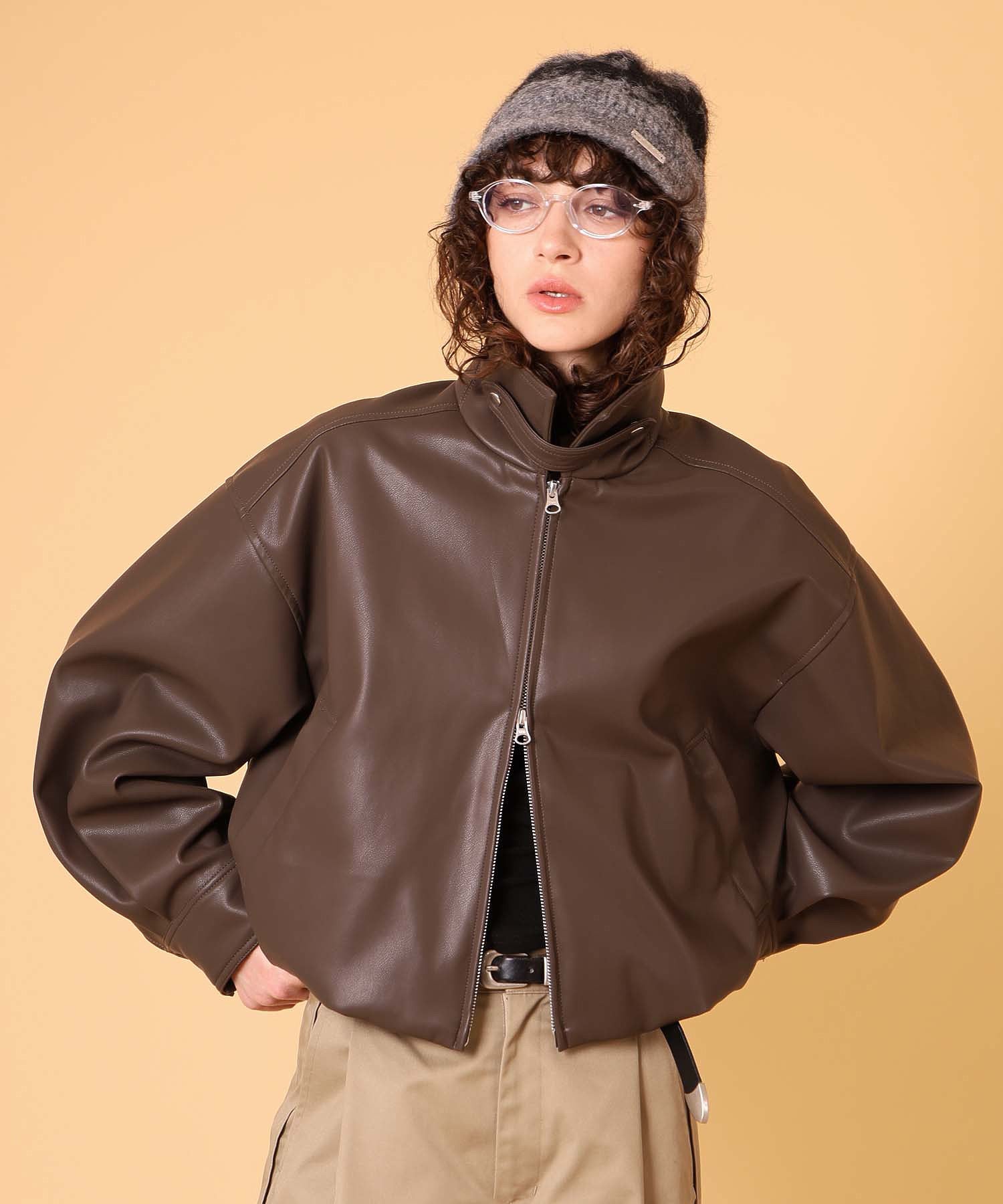 バルーンフェイクレザージャケット