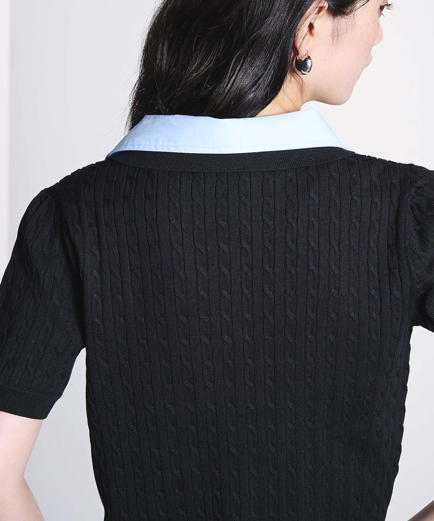 【ROSE BUD別注】MARY QUANT/LAYERED POLO KNIT