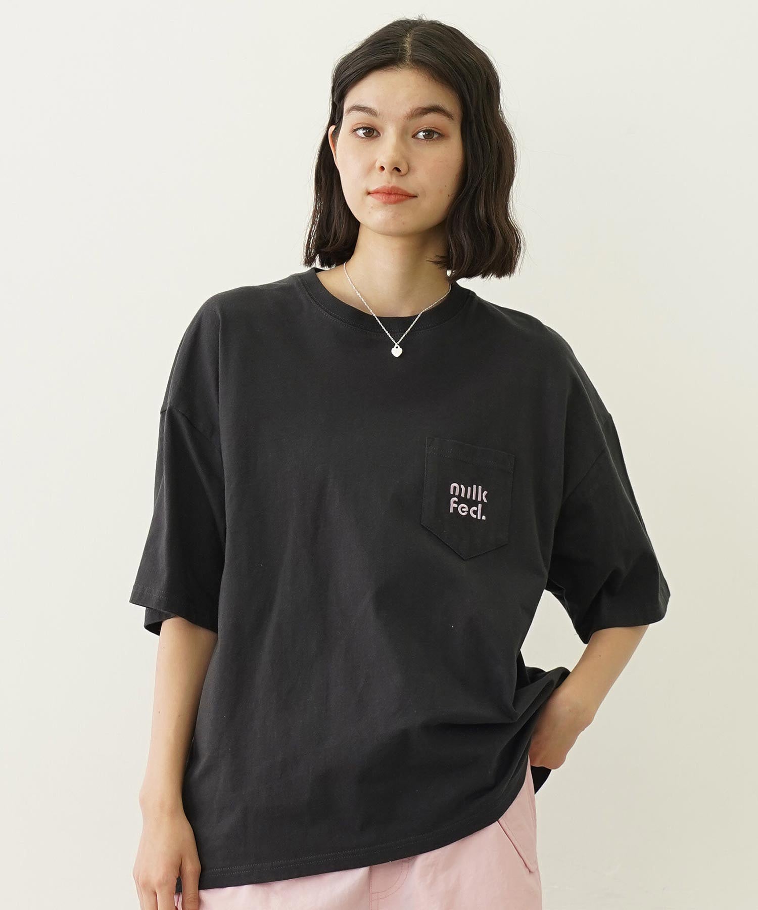 CUT OUT LOGO POCKET WIDE S/S TEE