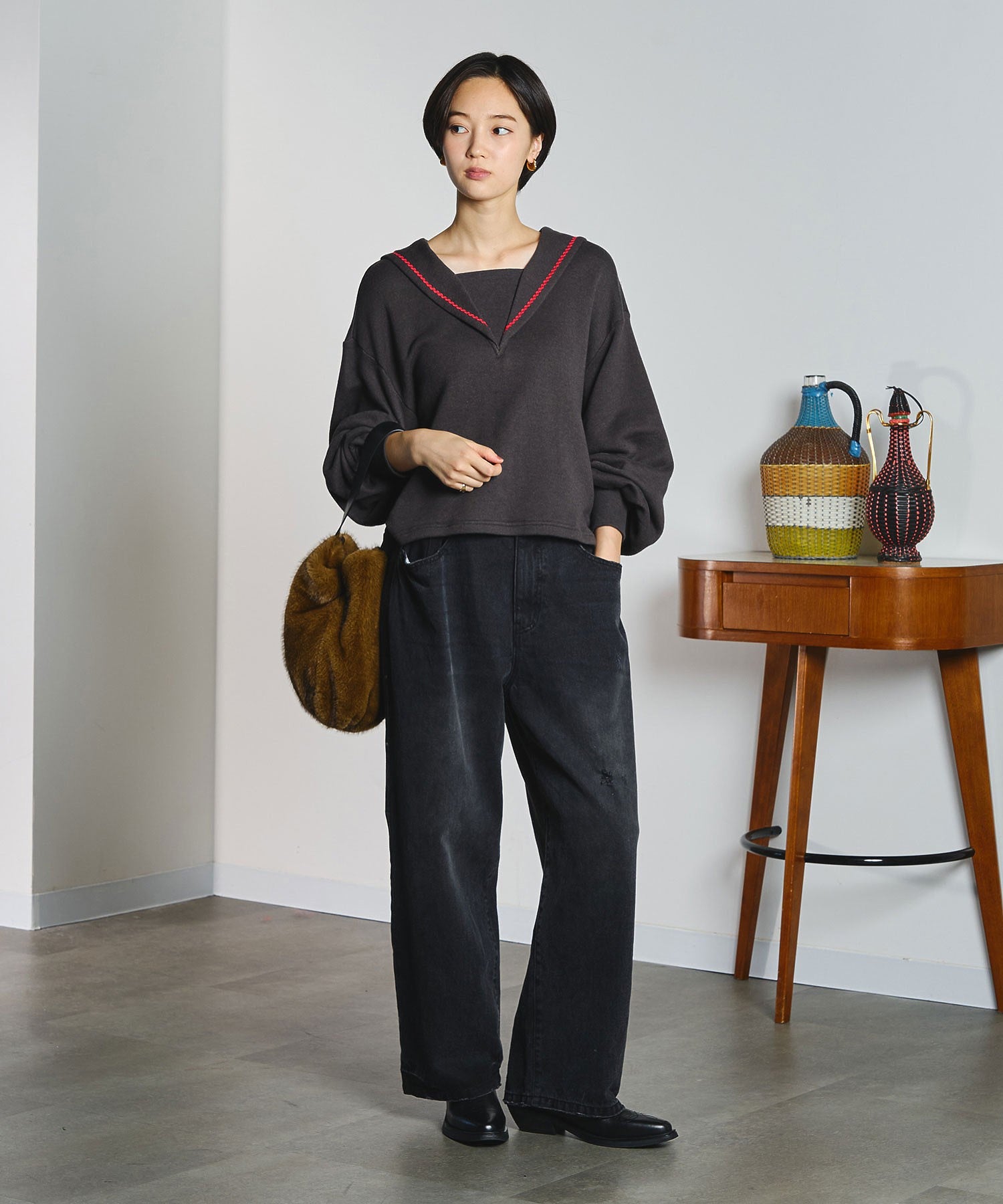 mici/RIVETED DENIM PANTS
