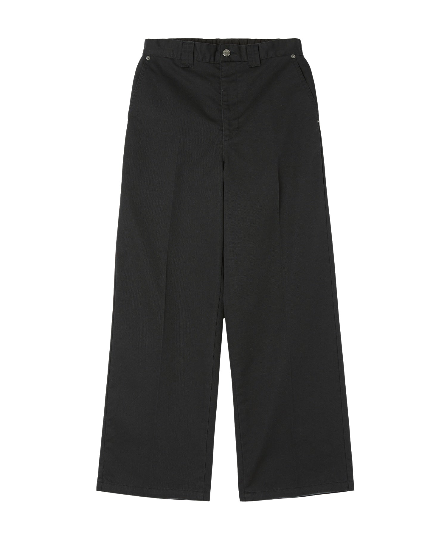 FACE LABEL FADED WIDE STRAIGHT EASY PANTS
