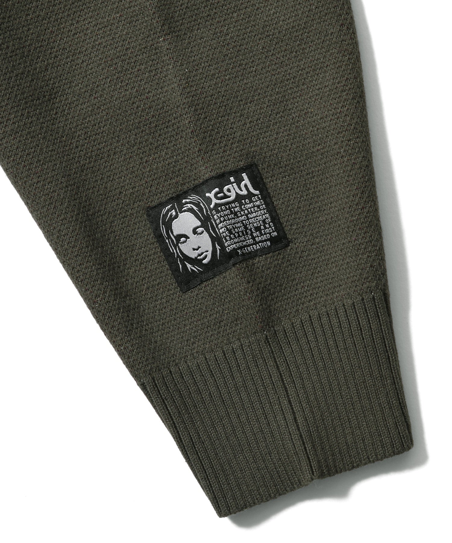 COLLEGE LOGO JACQUARD ZIP UP KNIT HOODIE