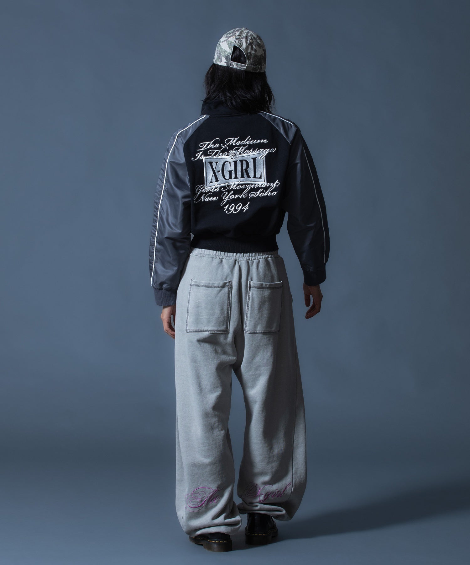 WOVEN MIX SWEAT ZIP UP TOP