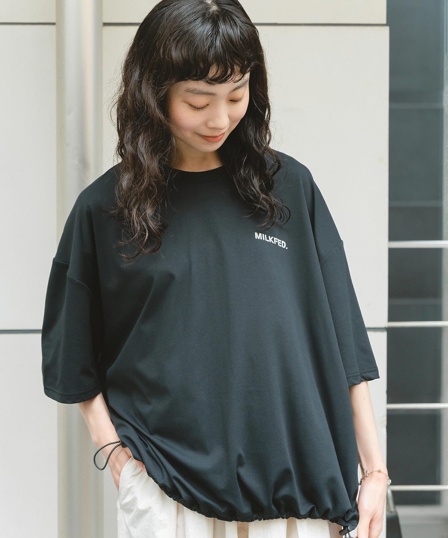 MILKFED. DRAWSTRING BIG S/S TEE