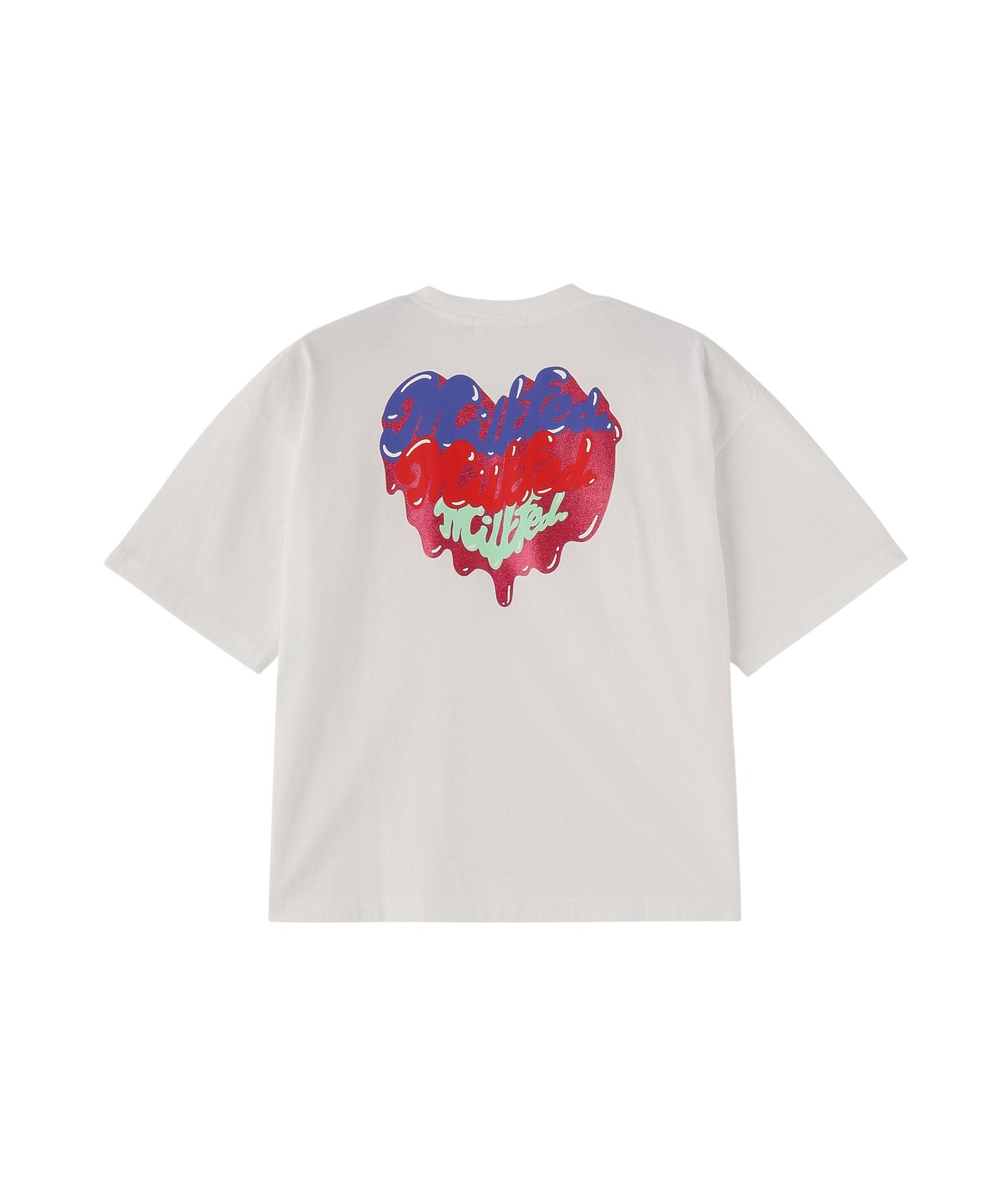 MELTY GLITTER HEART WIDE S/S TEE