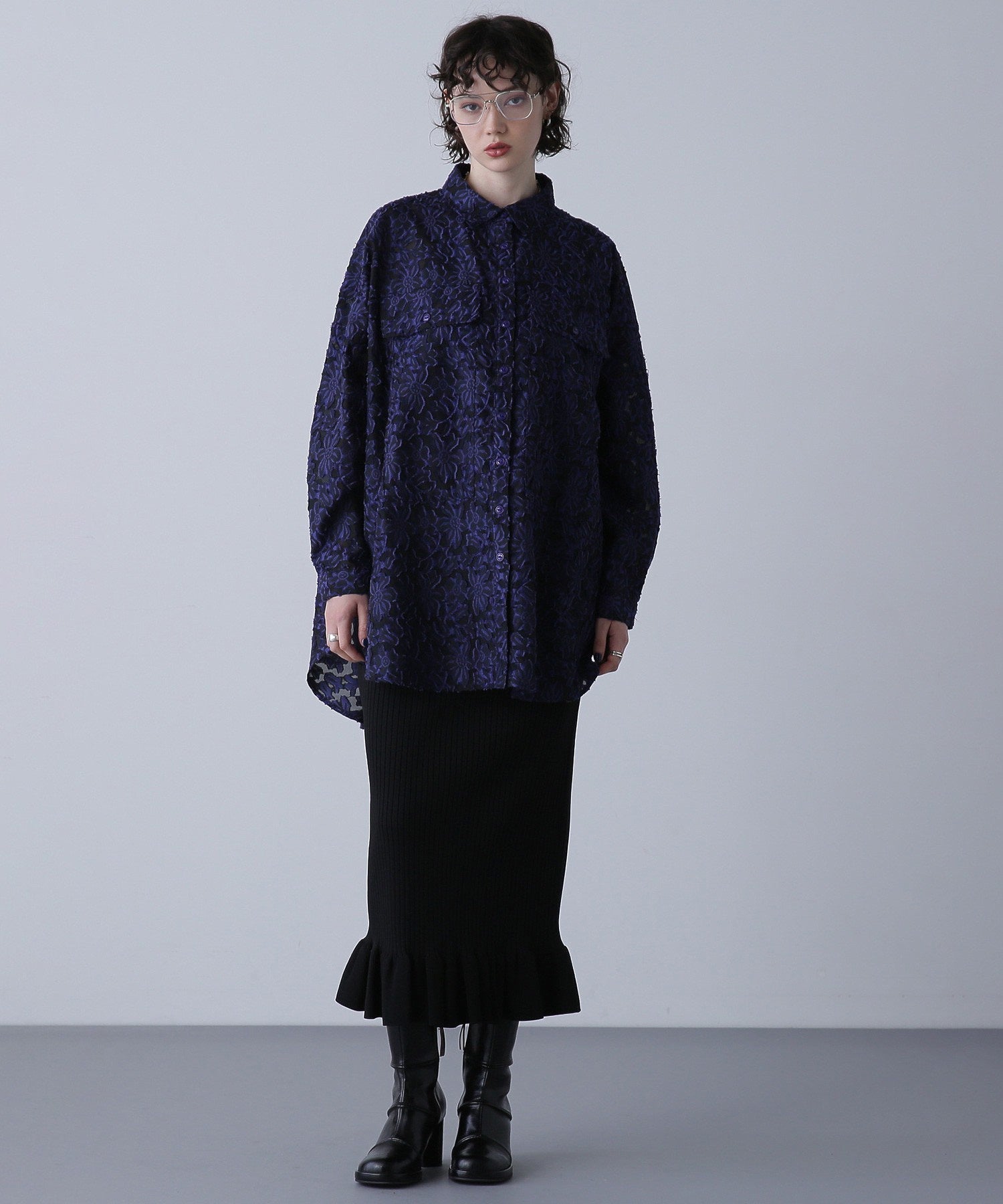 GENE HEAVENS/フラワーシアードビー ワークポケットビッグシャツ