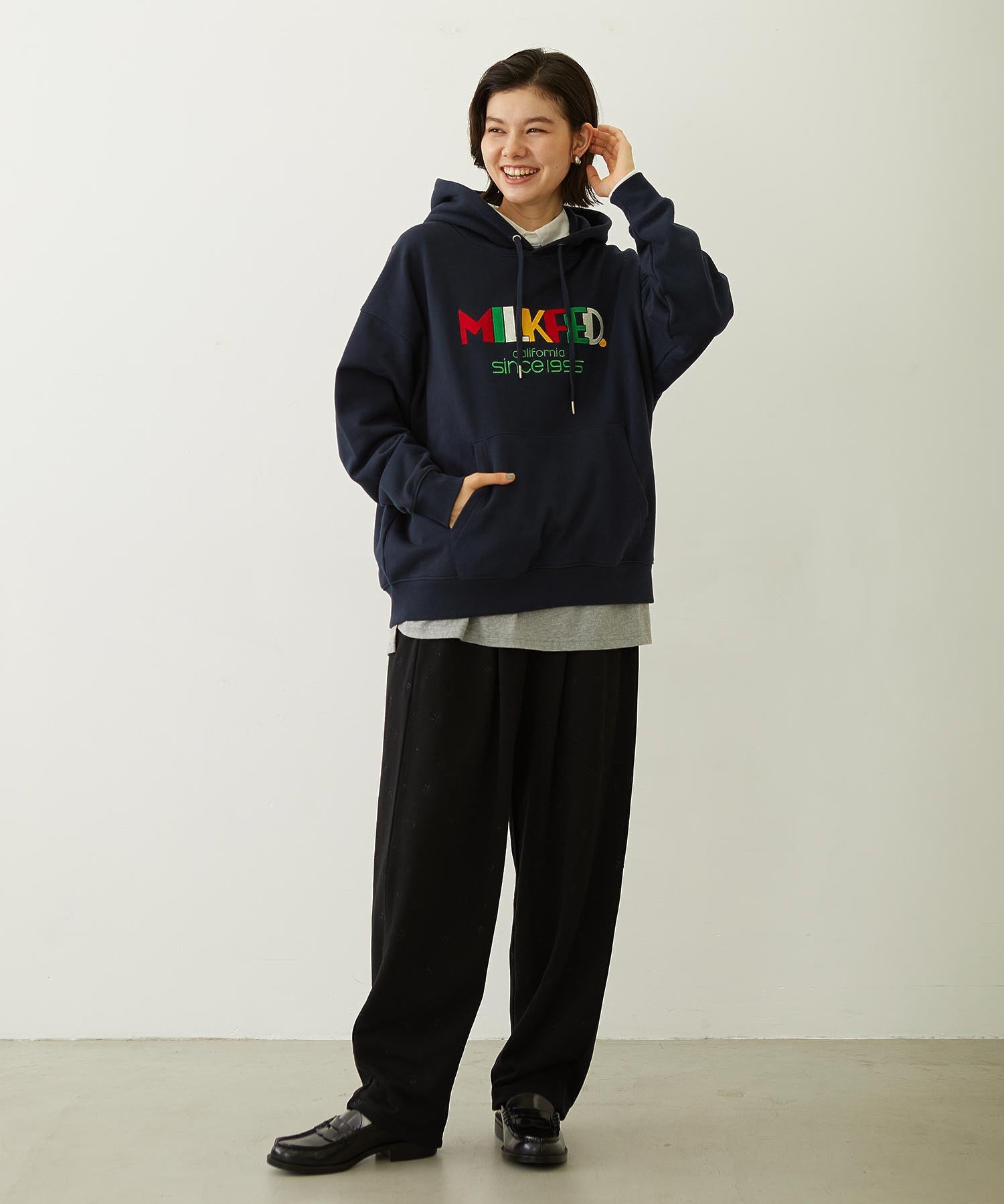 RETRO LOGO FELT PATCH SWEAT HOODIE