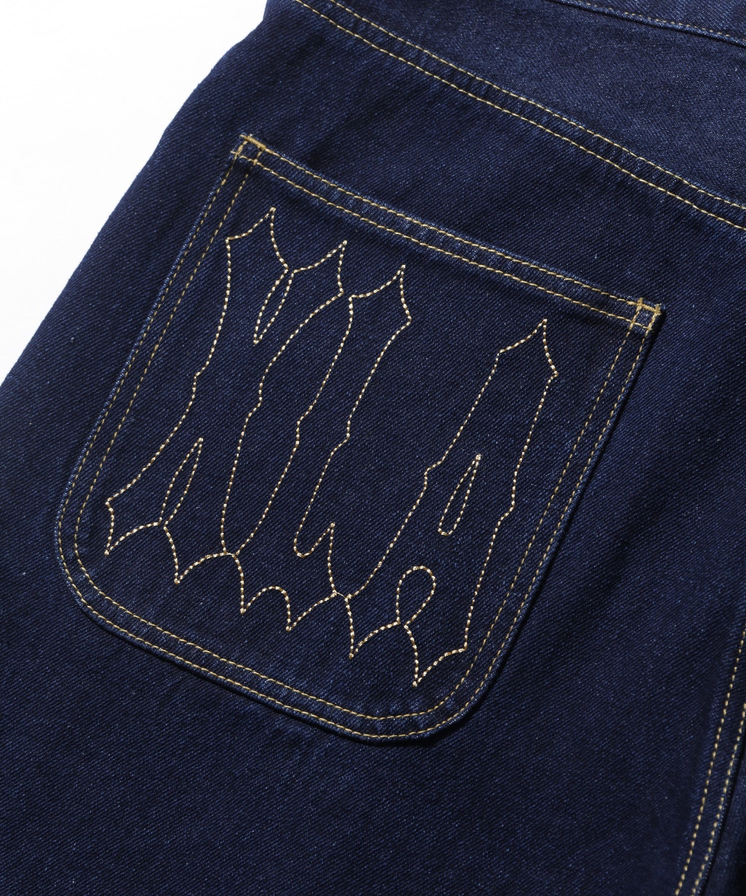 STITCHED LOGO DENIM SHORTS