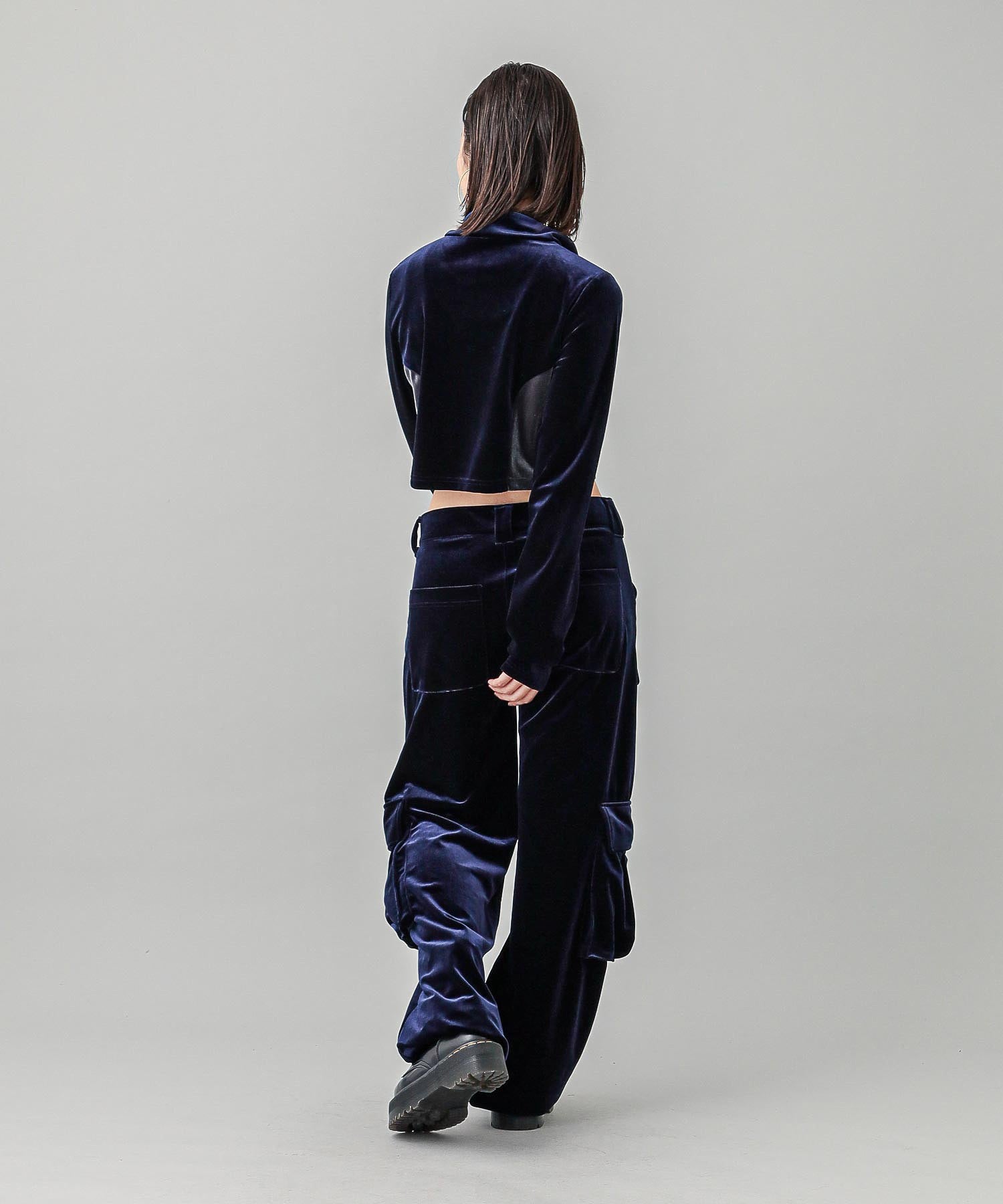 VELOUR HALF ZIP TOP