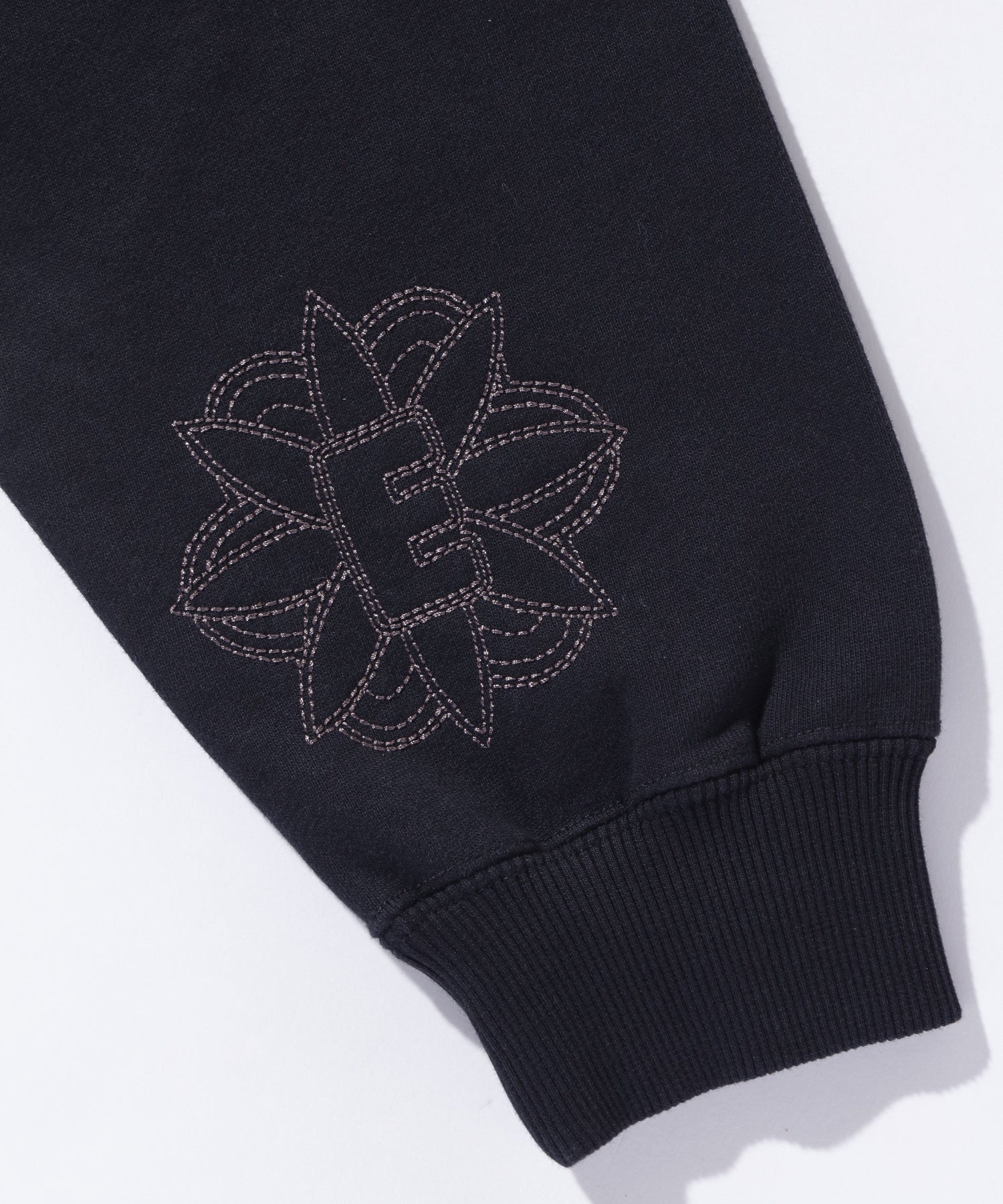 ALLOVER EMBROIDERY ZIP UP HOODED SWEATSHIRT