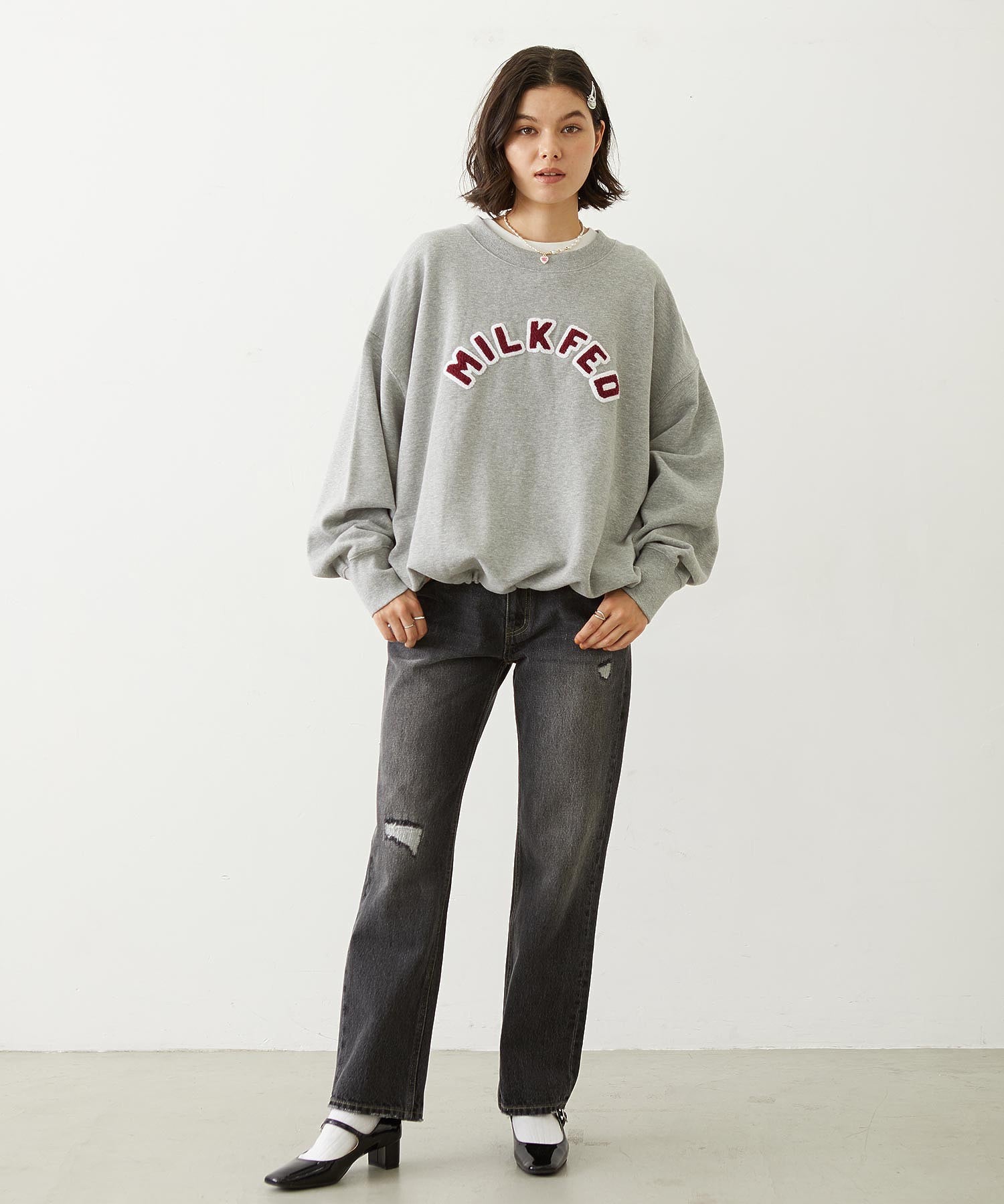 PATCH DRAWSTRING BIG SWEAT TOP