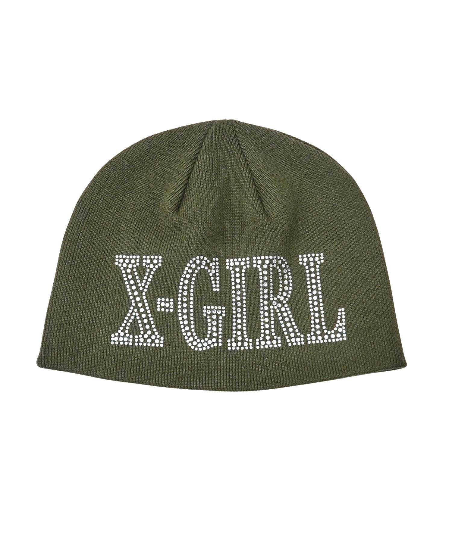 RHINESTONE ROMAN TYPE LOGO BEANIE
