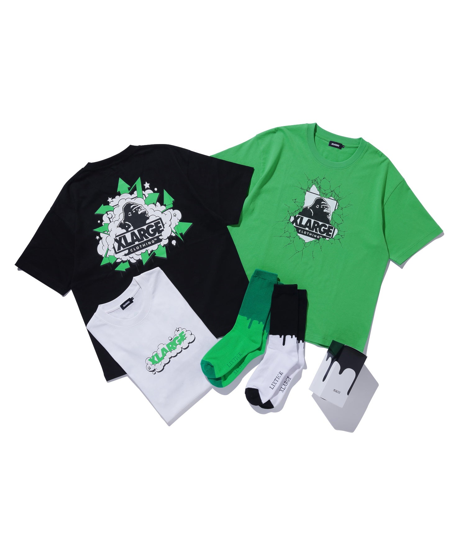 XLARGE×LIXTICK CRACK WALL OG S/S TEE