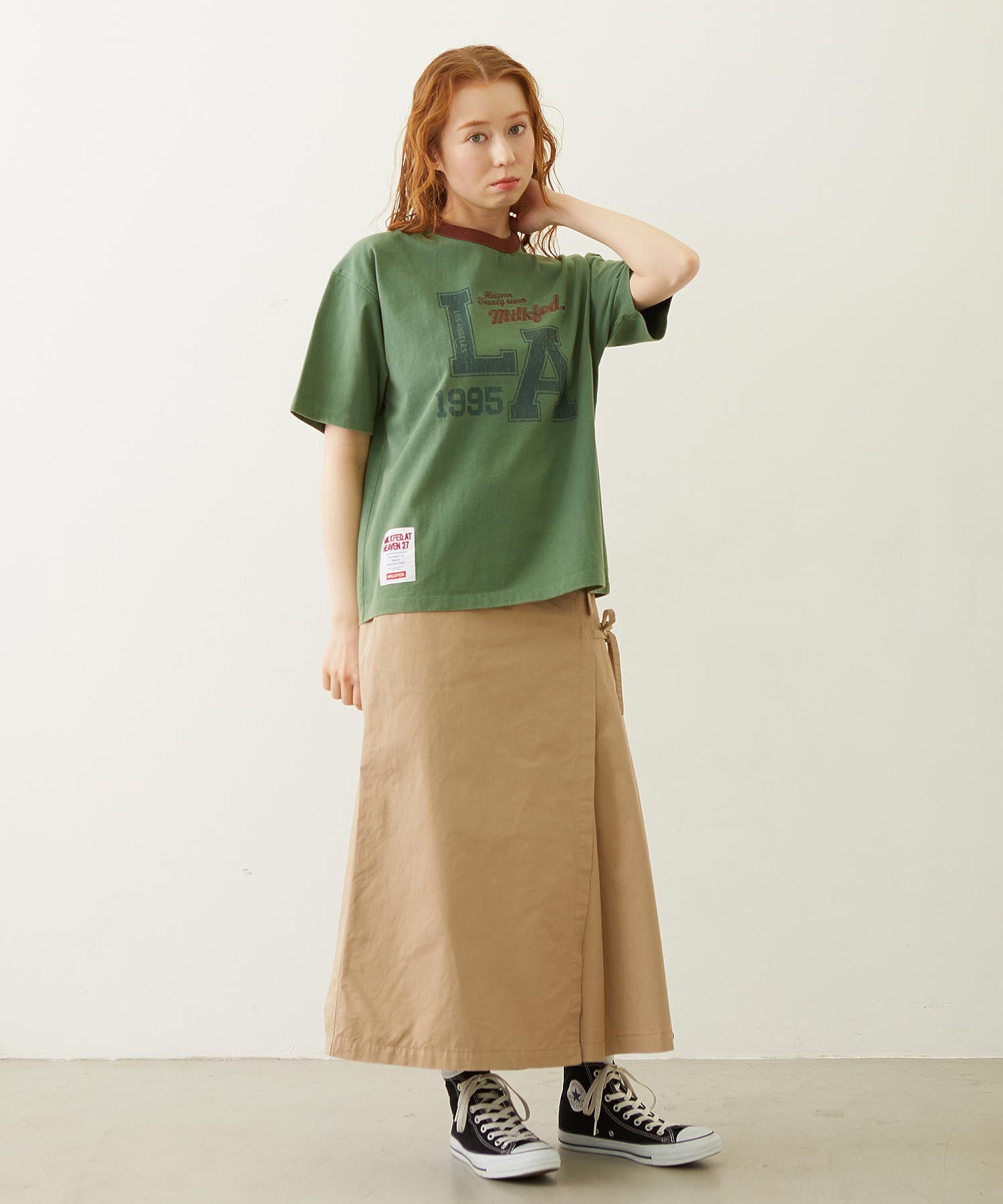 MILKFED.×CHAMPION LA LOGO S/S TEE