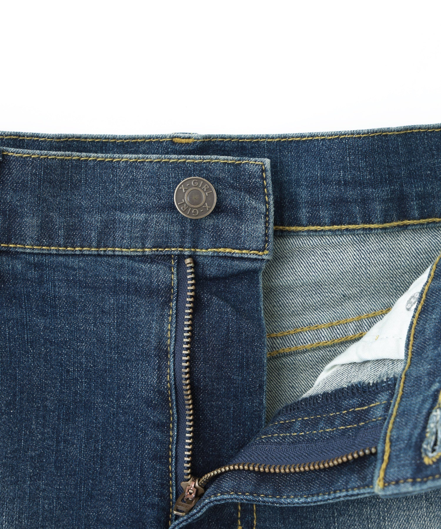 BUTTERFLY POCKET DENIM MINI SKIRT
