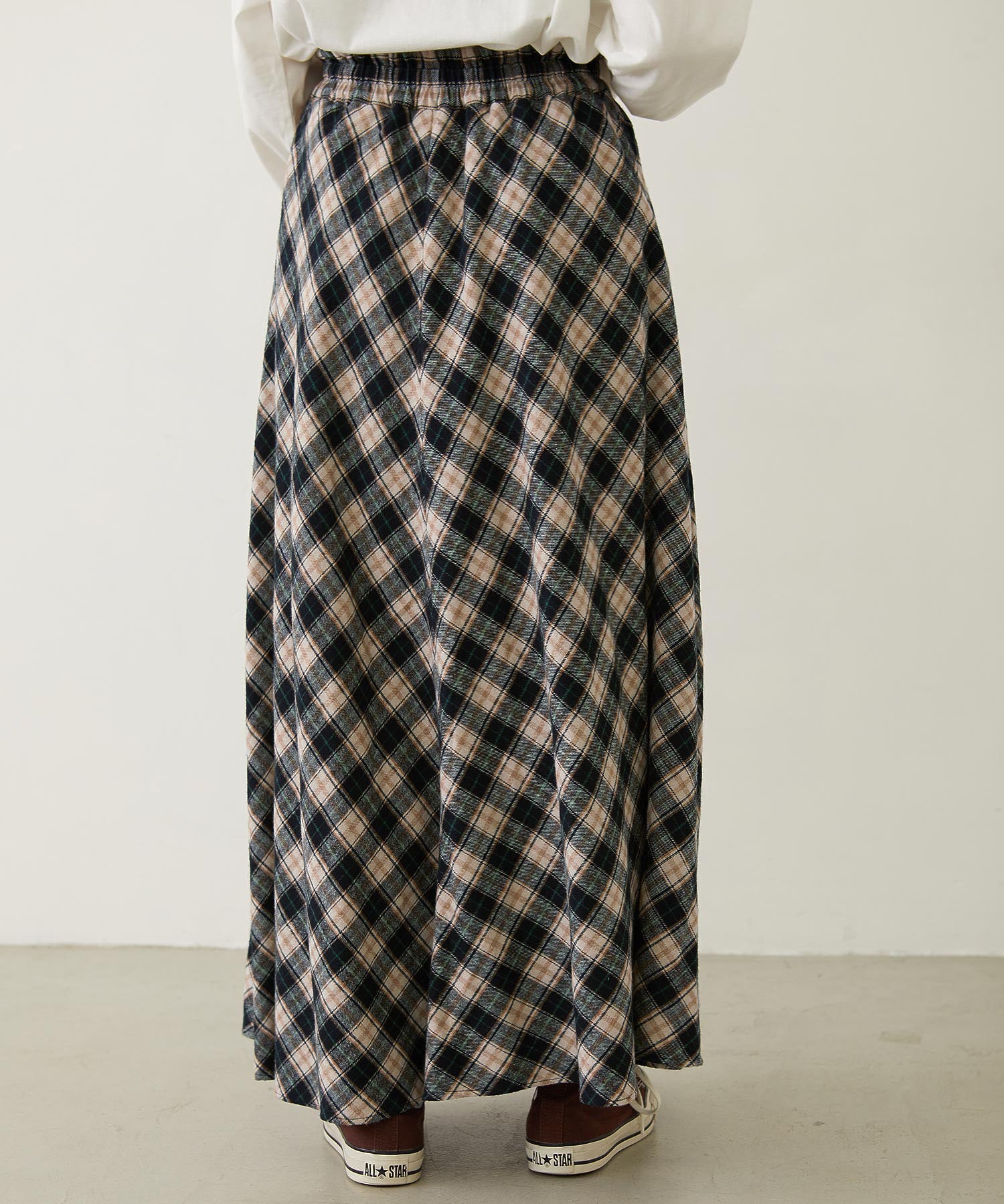 FLARE PLAID SKIRT