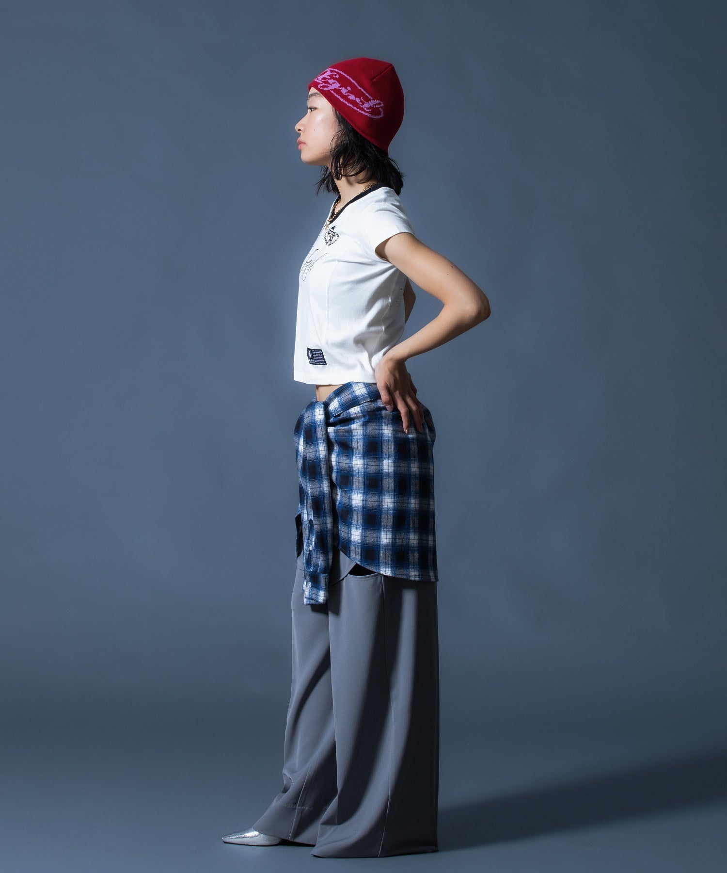 CURVED CUT PANELED PANTS