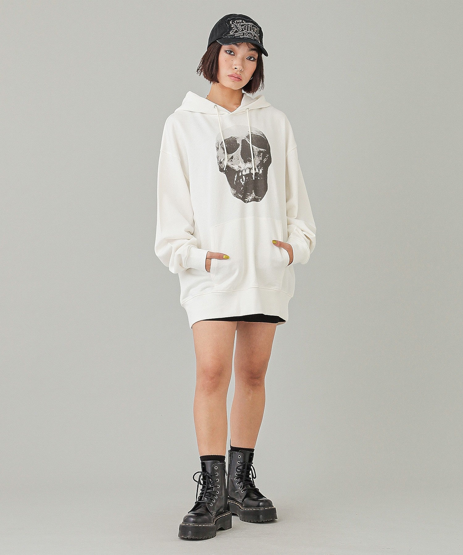 X-girl x HYSTERIC GLAMOUR SCULL AND BERRY HOODIE