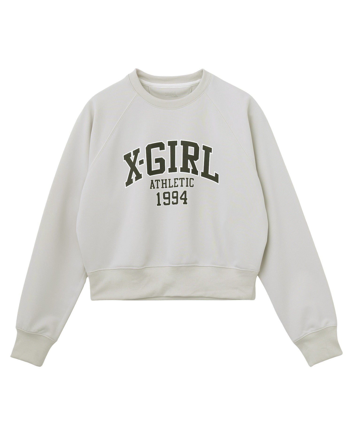 COLLEGE LOGO SHORT CREWNECK SWEATSHIRT