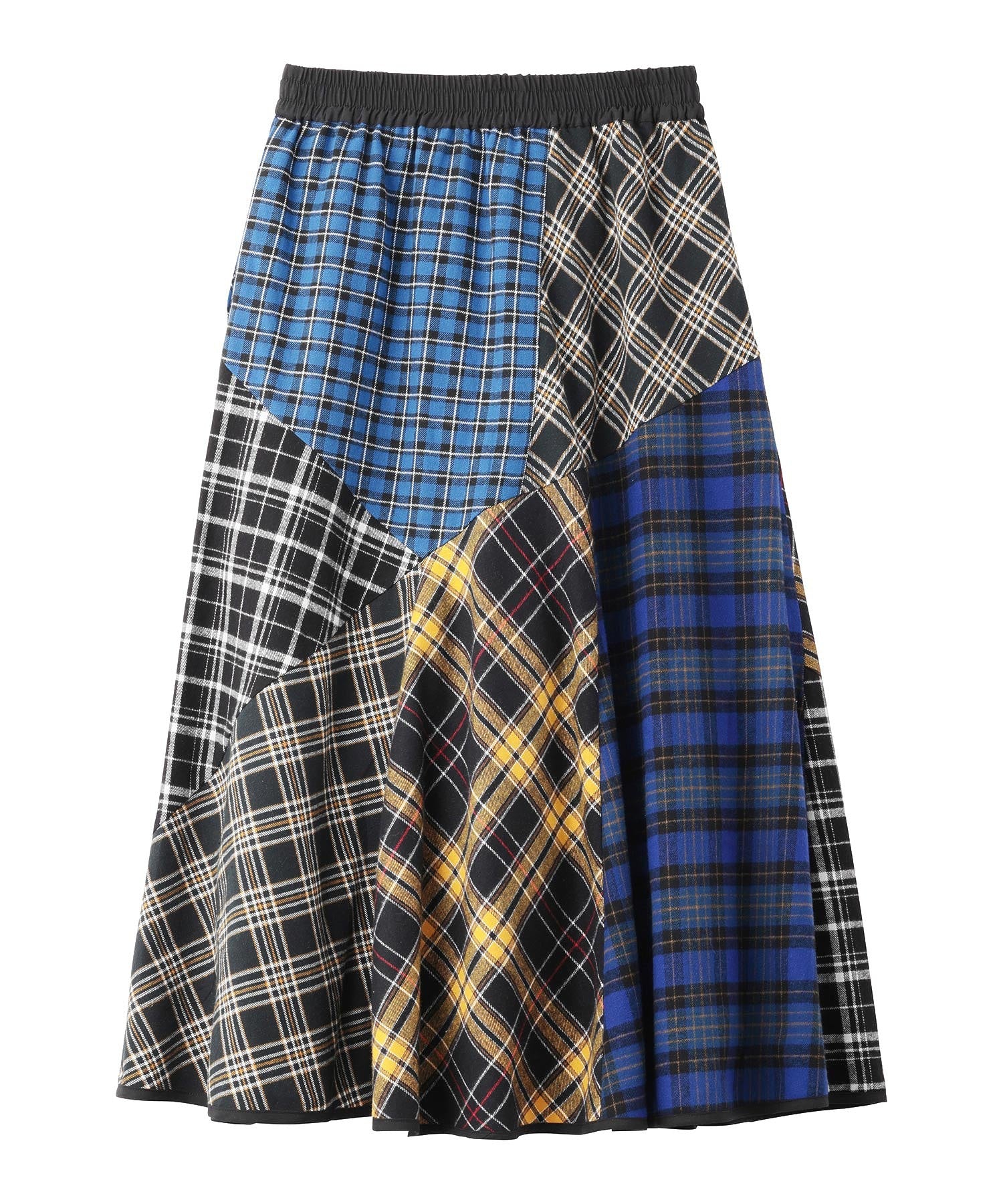 PLAID PATCHWORK SKIRT MILKFED.