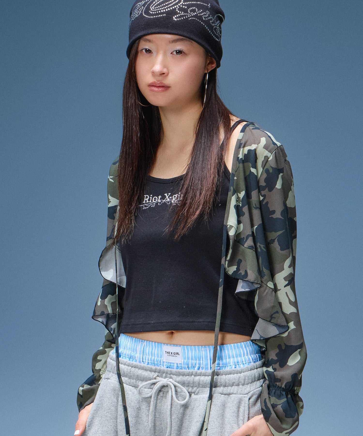 STRIPED RHINESTONE SHORTS