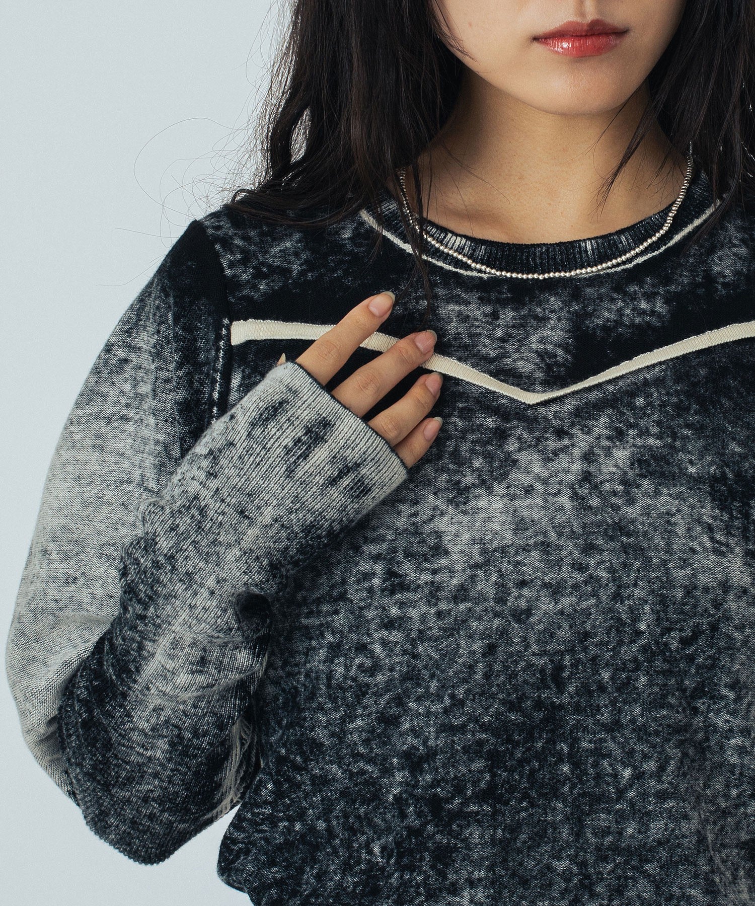 mici/VOLUME SLEEVE KNIT TOP