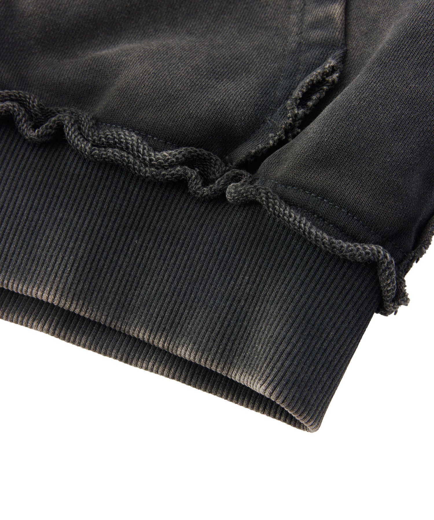 FADED CUT OFF COMPACT ZIP UP SWEWAT HOODIE