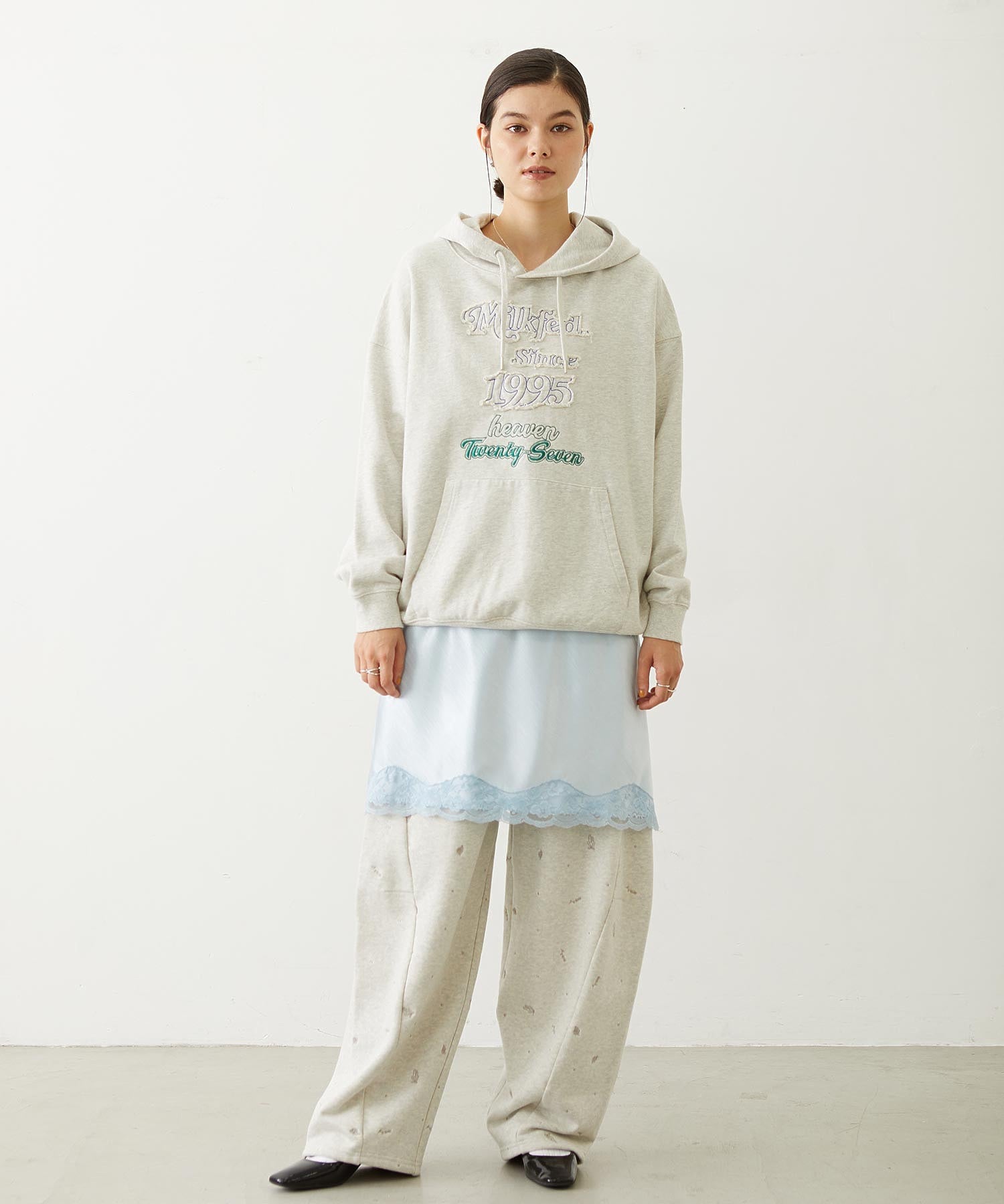 STITCHED LOGO SWEAT HOODIE