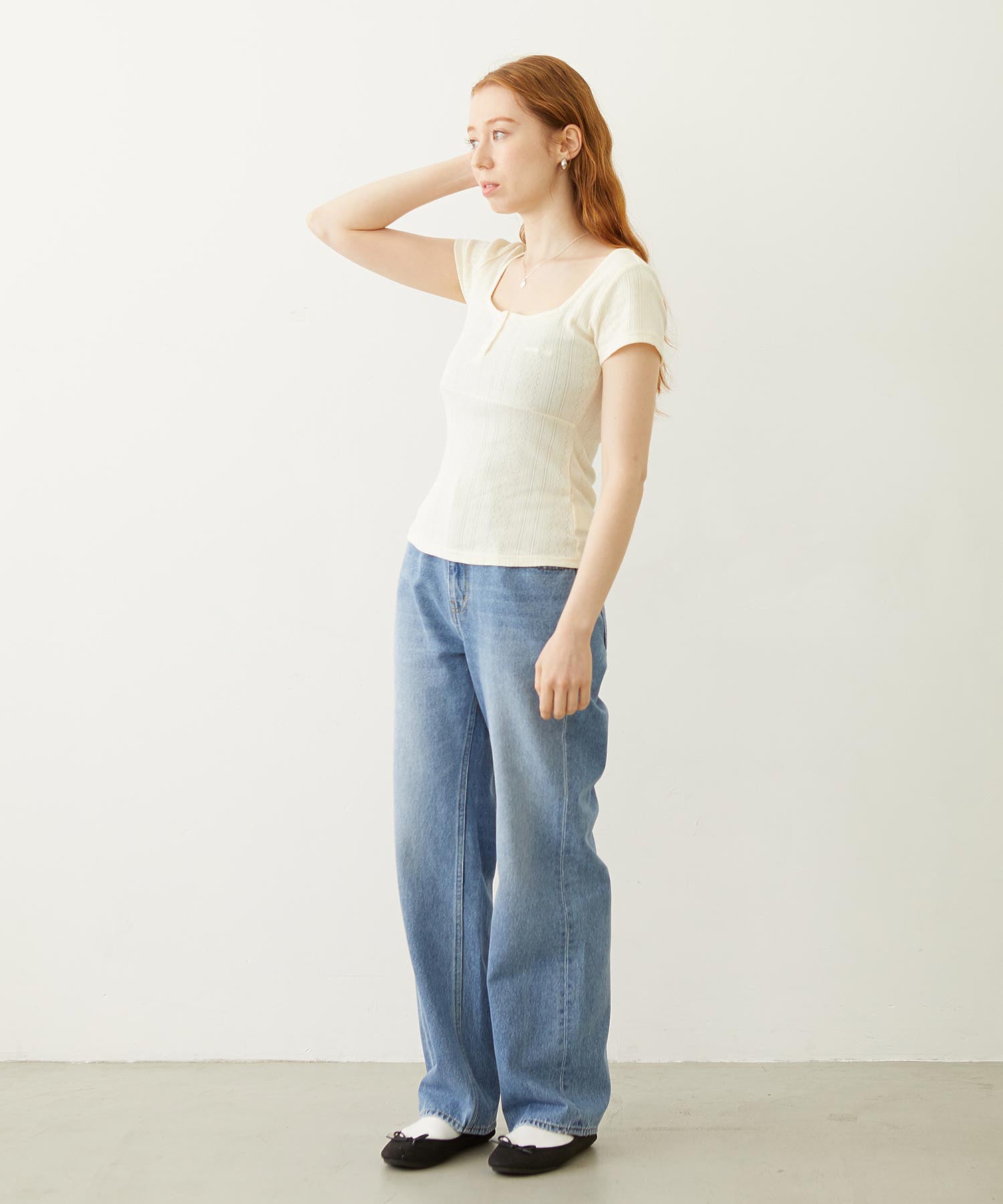 MILKFED. EMBROIDERED DENIM PANTS