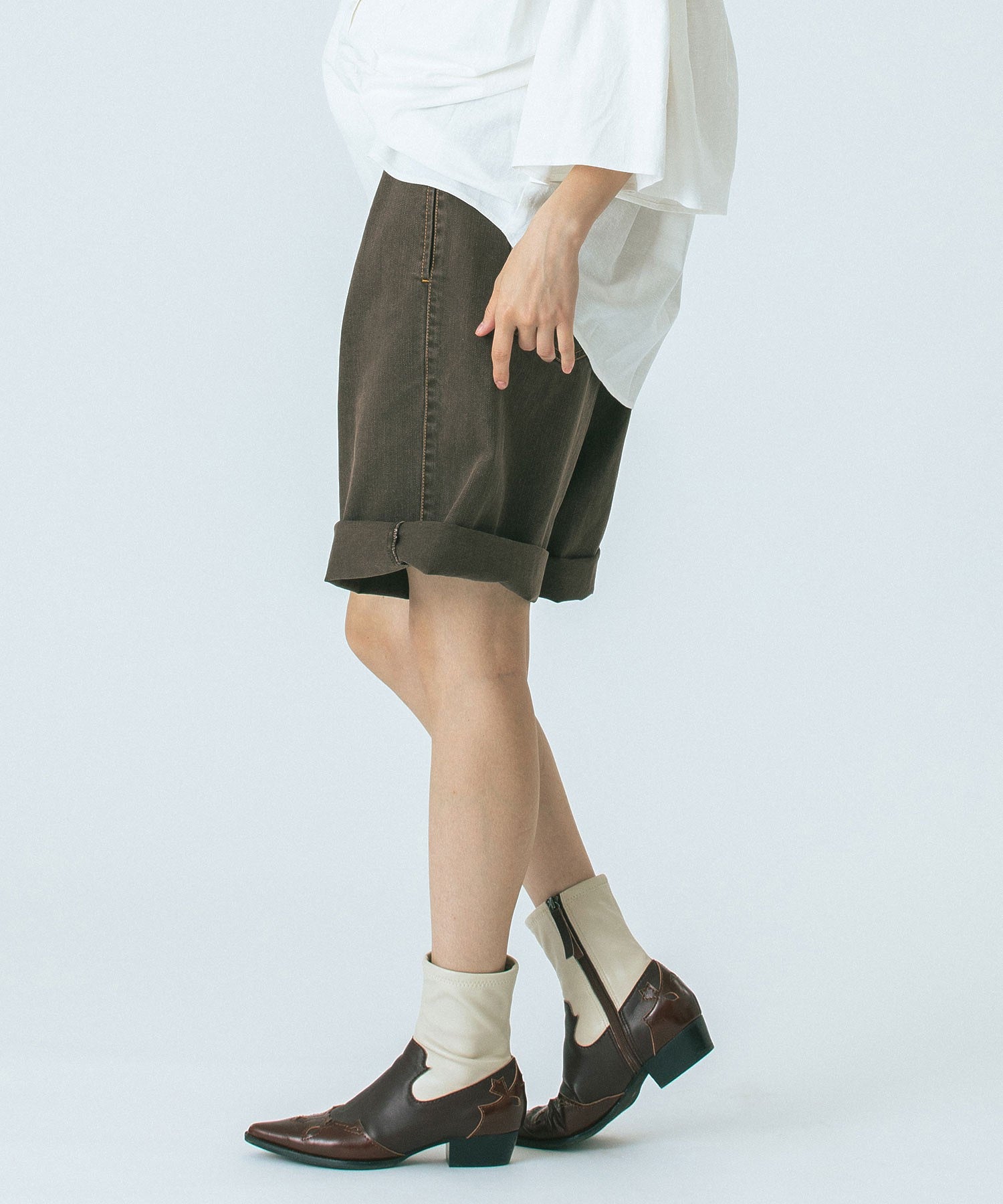 CREOLME/TUCK HALF PANTS