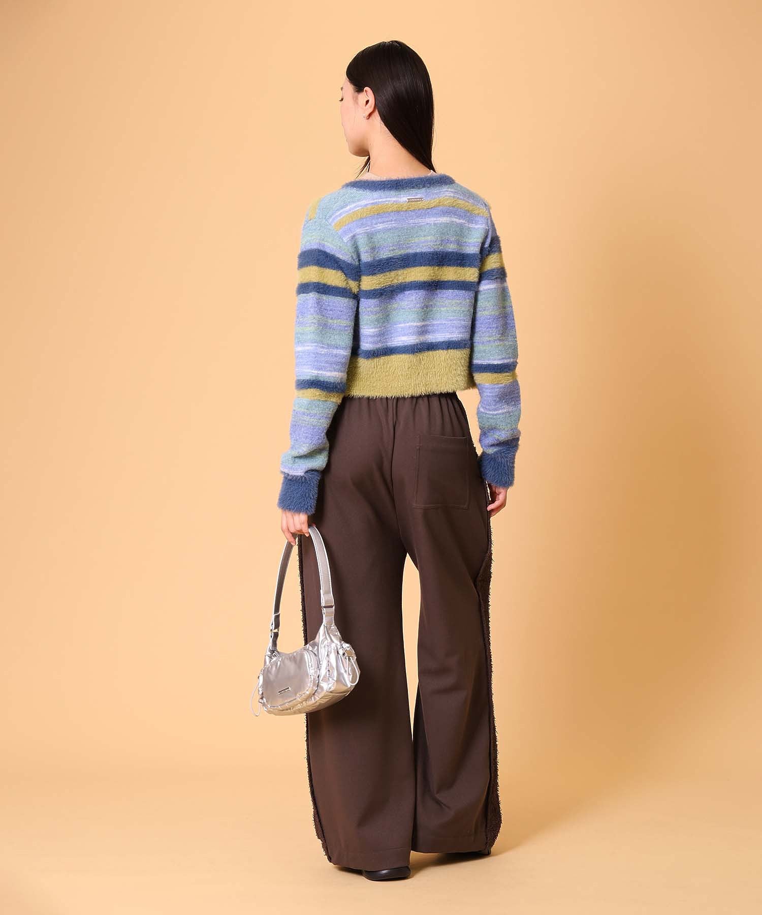 マルチボーダーシャギーカーディガン