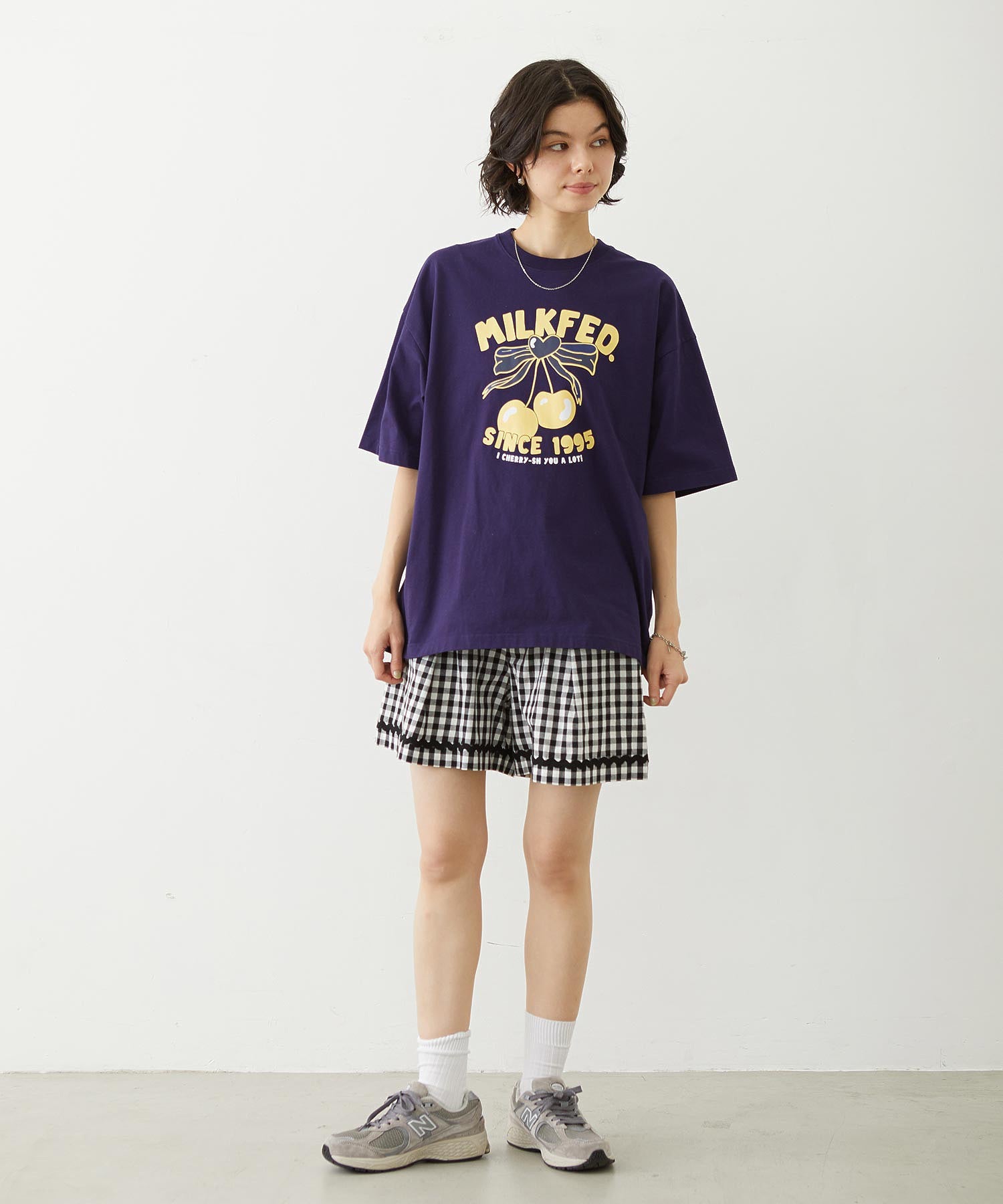 TRIMMED GINGHAM CHECK SHORTS