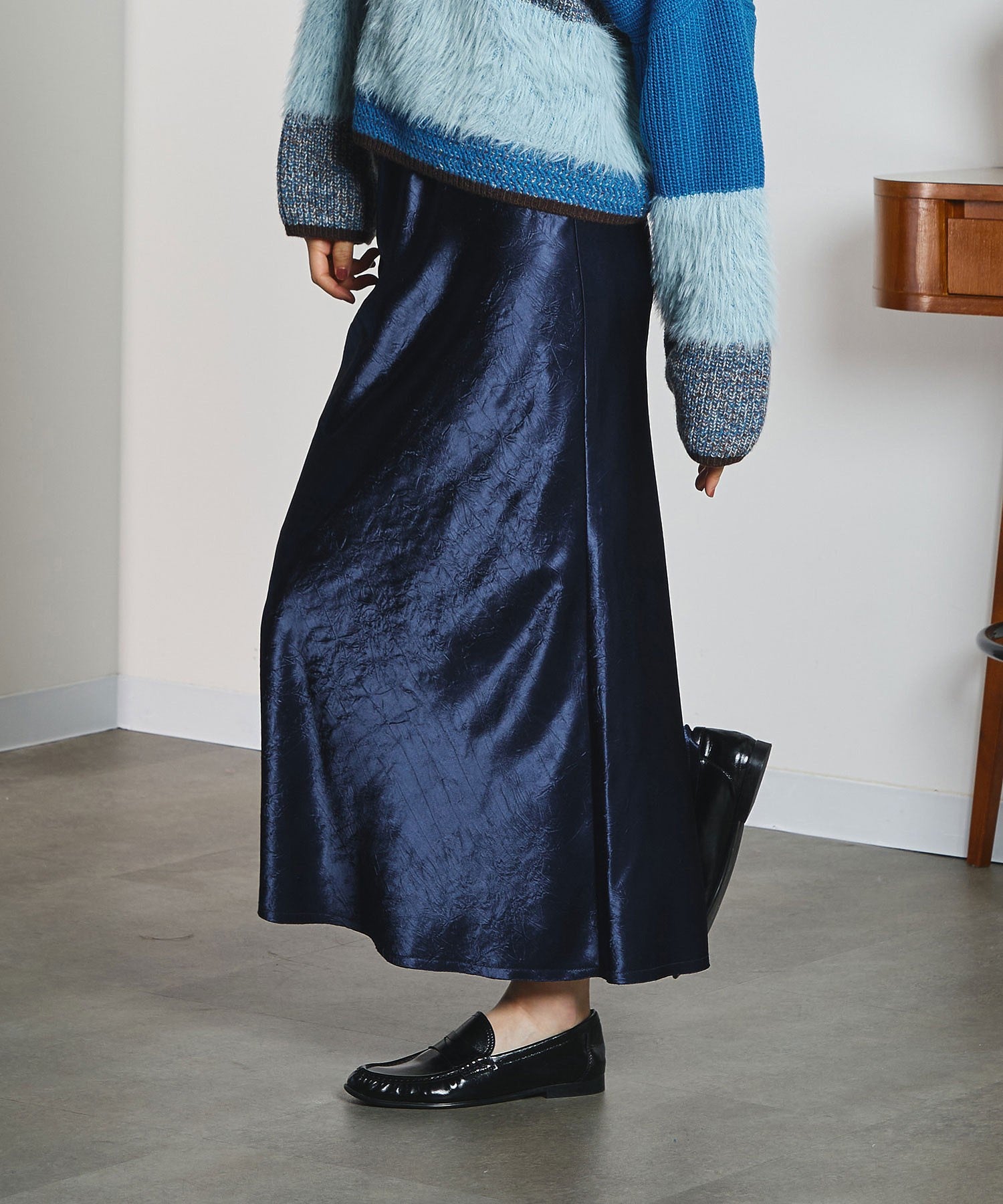 CREOLME/SATIN LONG SKIRT