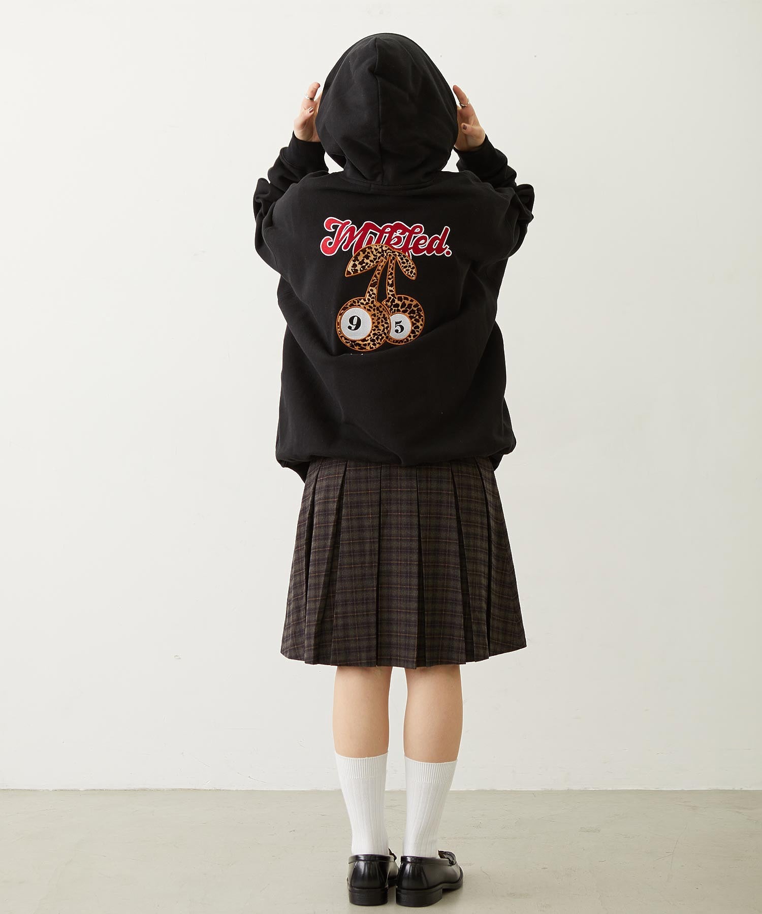 LEOPARD PRINT CHERRY PATCH SWEAT HOODIE