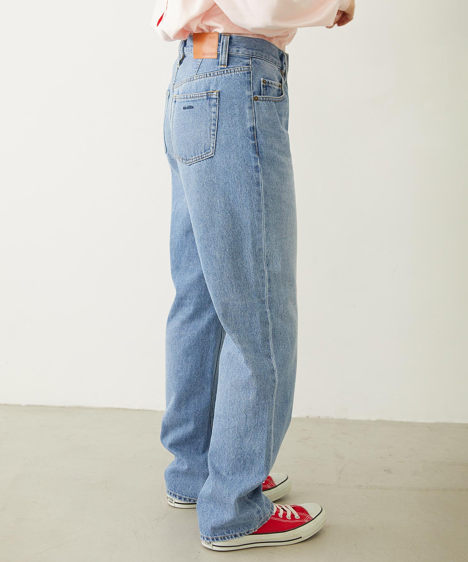 MILKFED. EMBROIDERED DENIM PANTS
