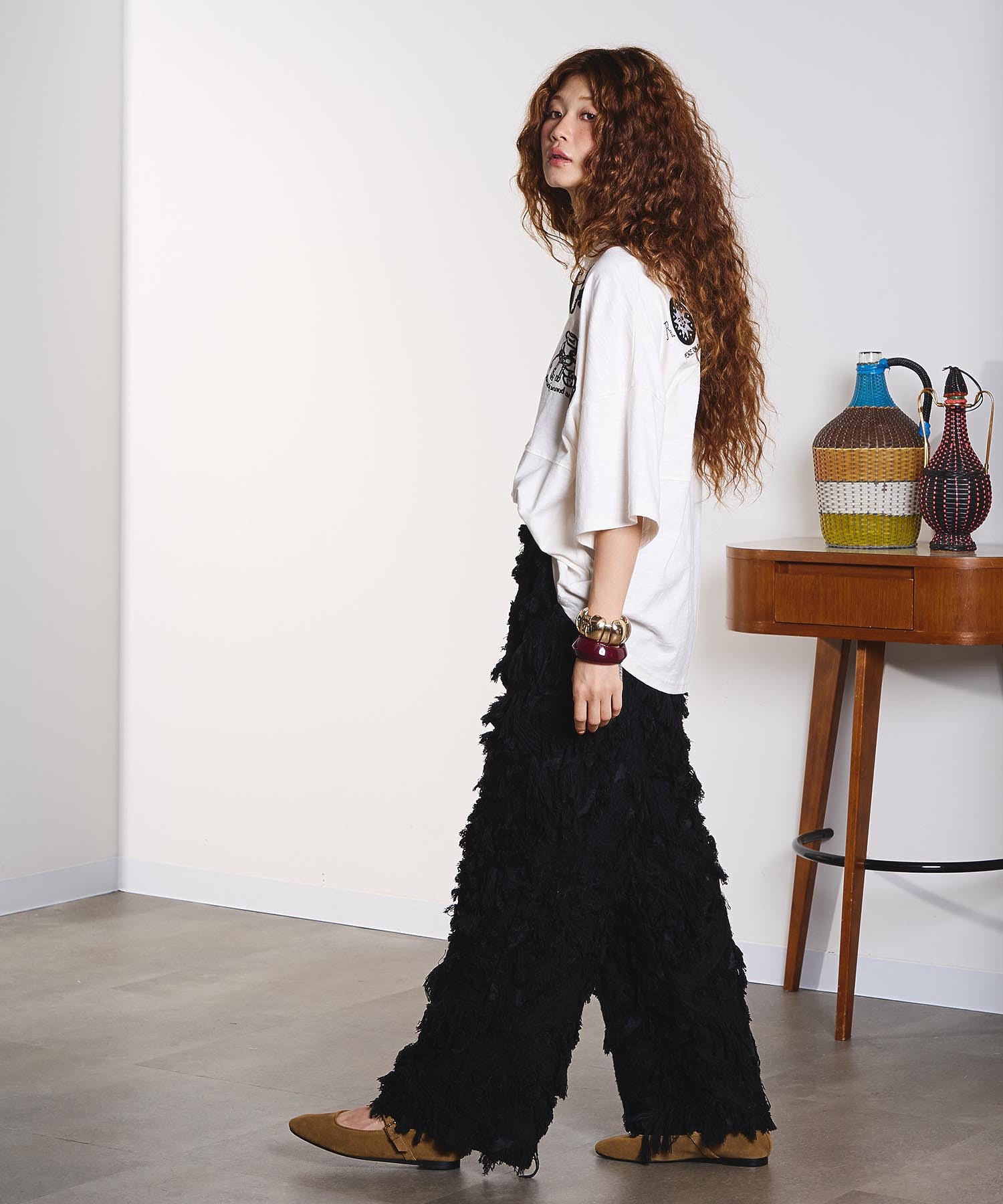 CREOLME/FRINGE JACQUARD PANTS