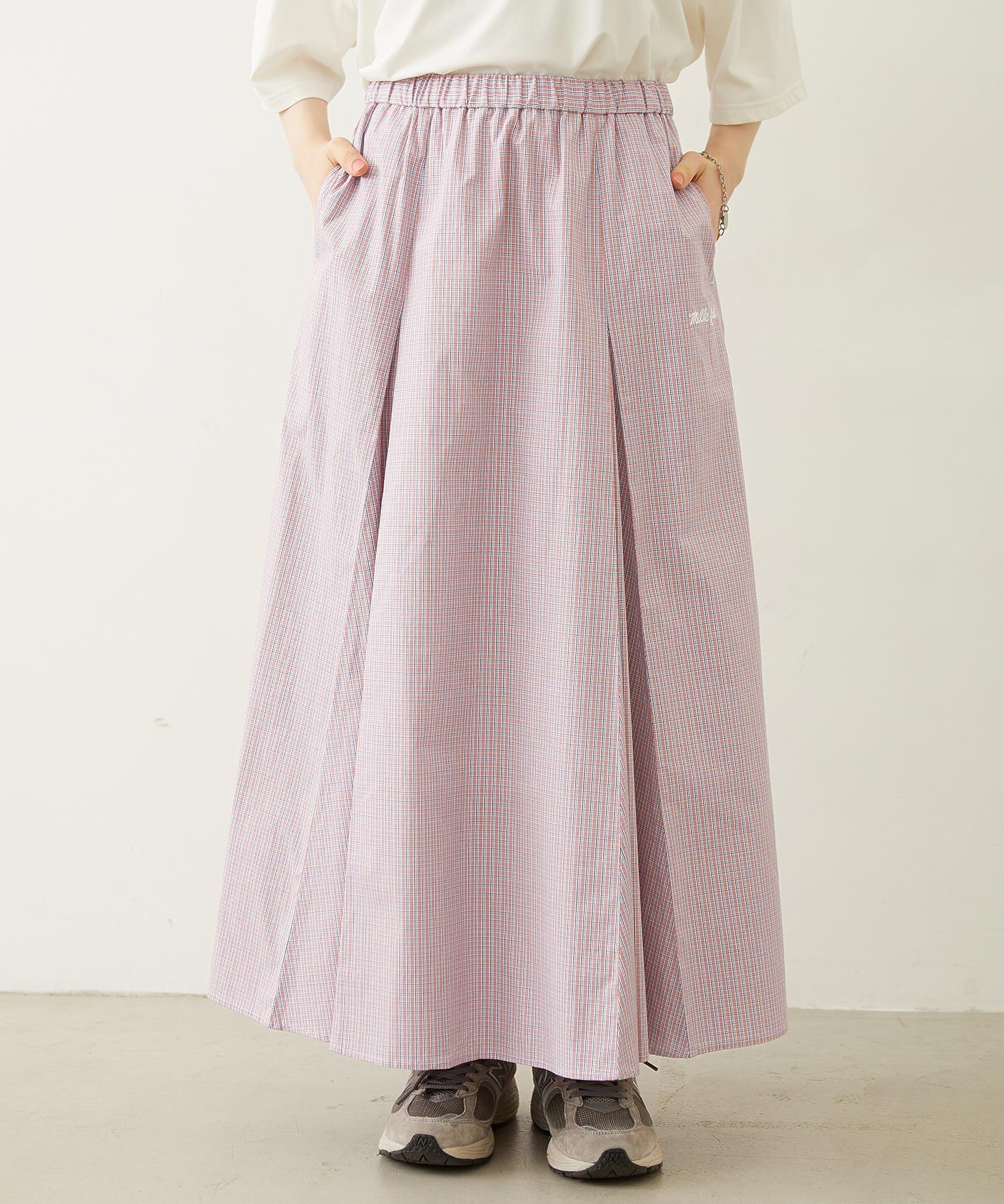 PLAID PATTERN LONG SKIRT
