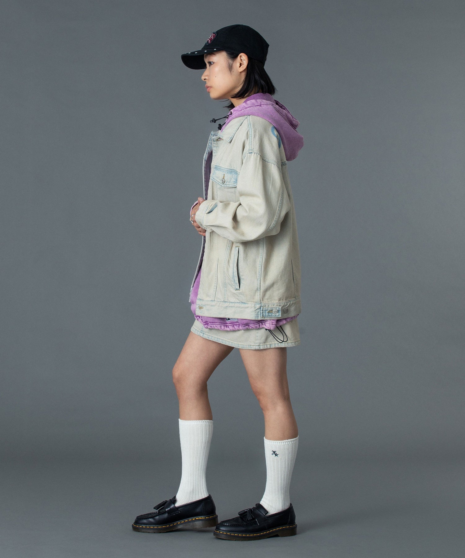 FADED FACE LABEL ANORAK SWEAT HOODIE