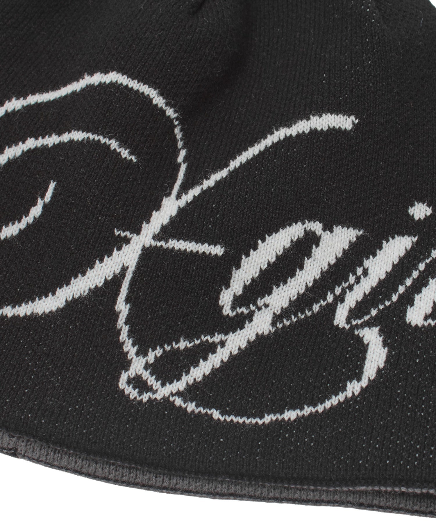 LOGO AND HAZY PATTERN REVERSIBLE BEANIE