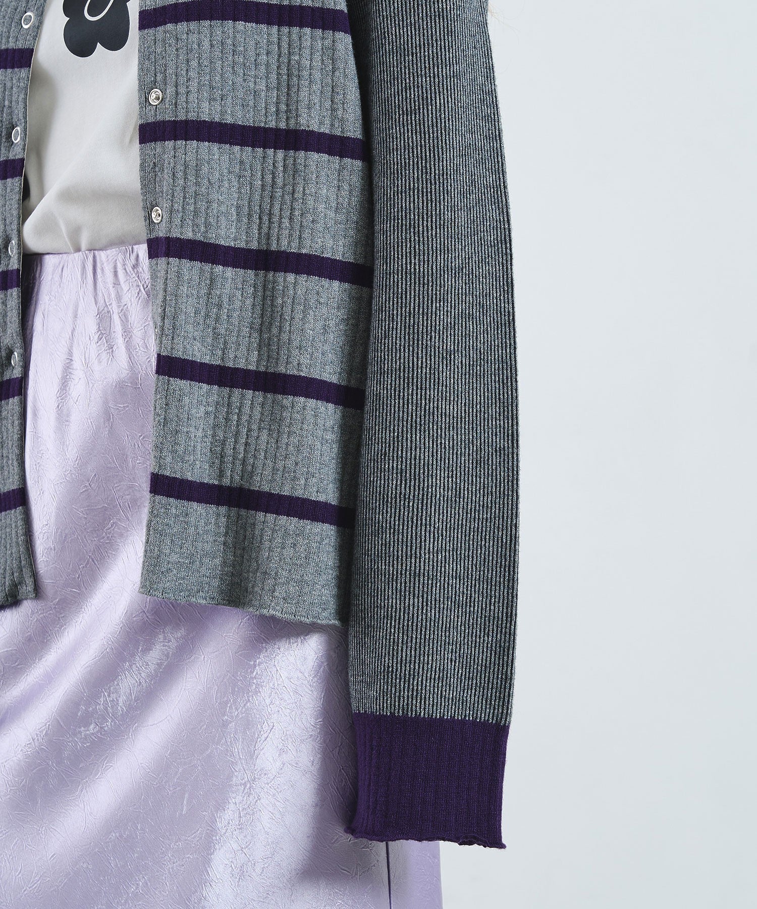 CREOLME/MULTI STRIPE KNIT CARDIGAN