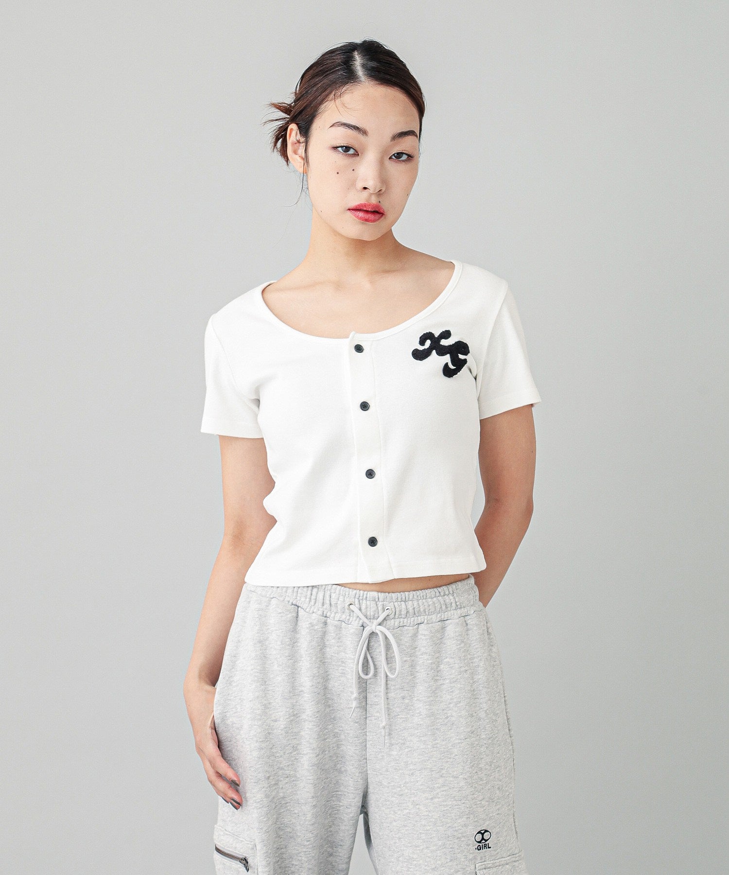 CHENILLE EMBROIDERED LOGO CARDIGAN