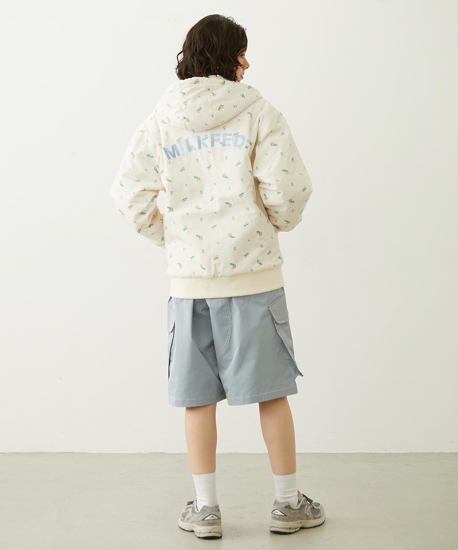 LOGO EMBROIDERED CORDUROY HOODED JACKET