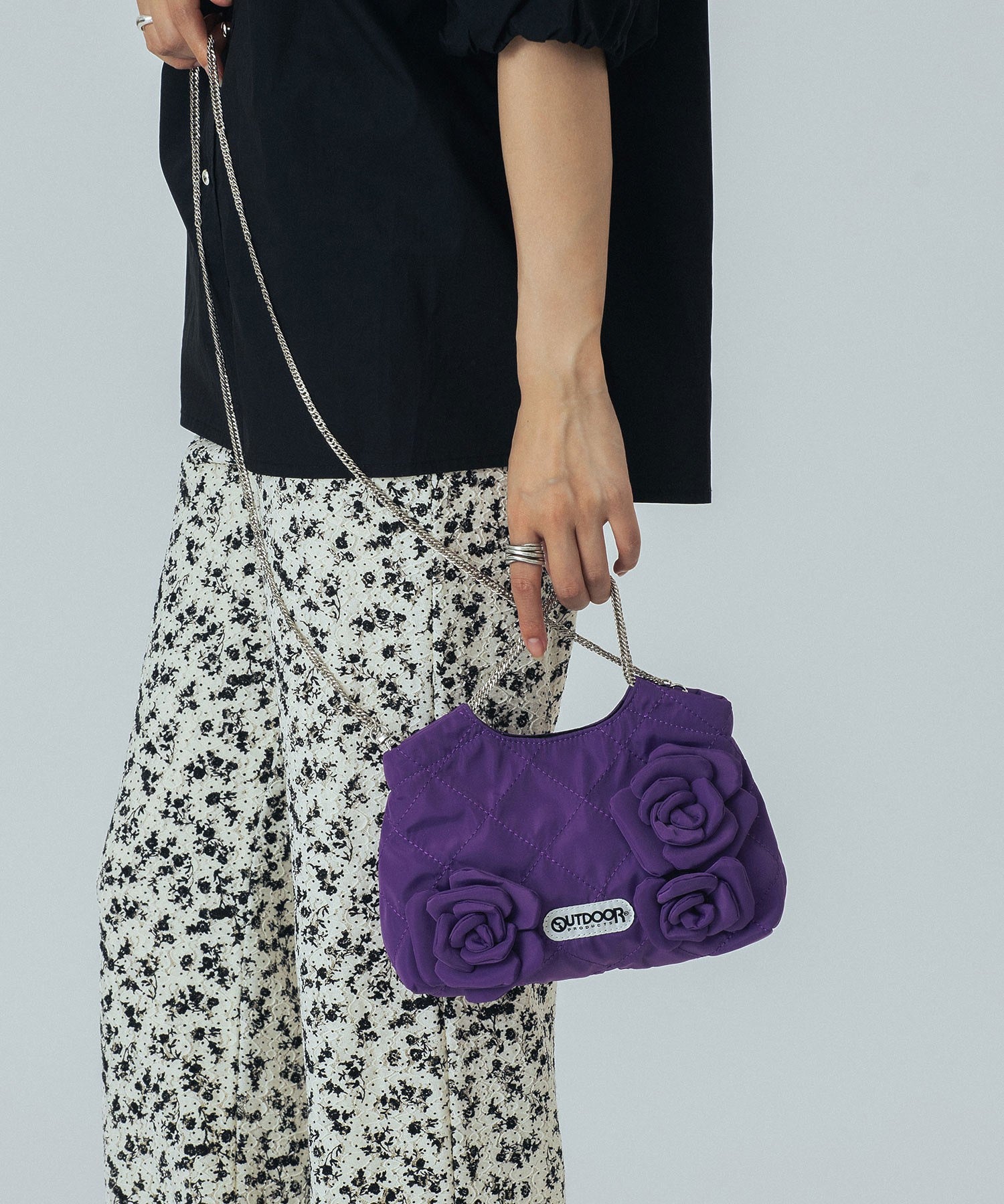 【ROSE BUD別注】OUTDOOR/FLOWER QUILTING MINI BAG