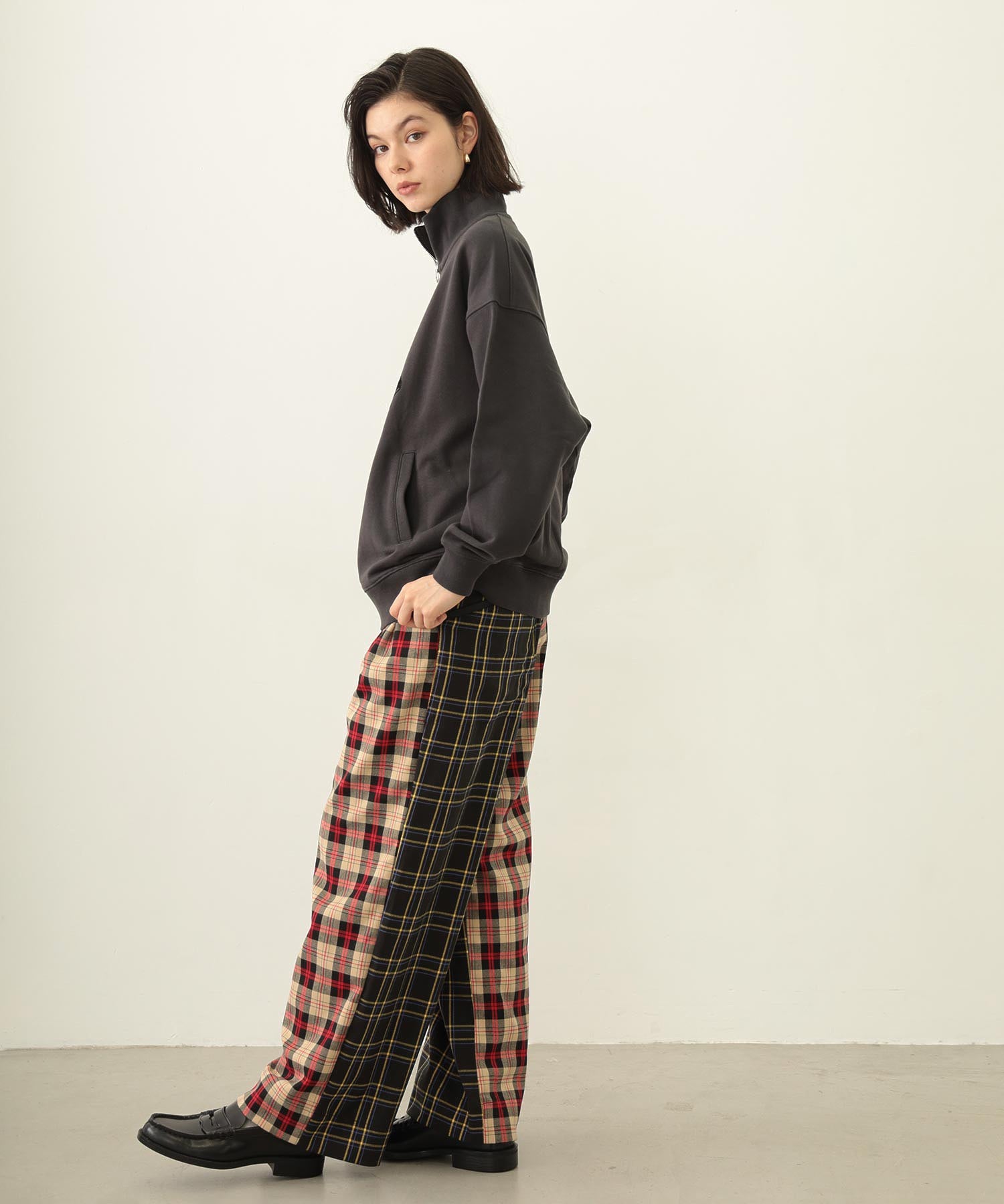 COMBINATION PLAID PANTS
