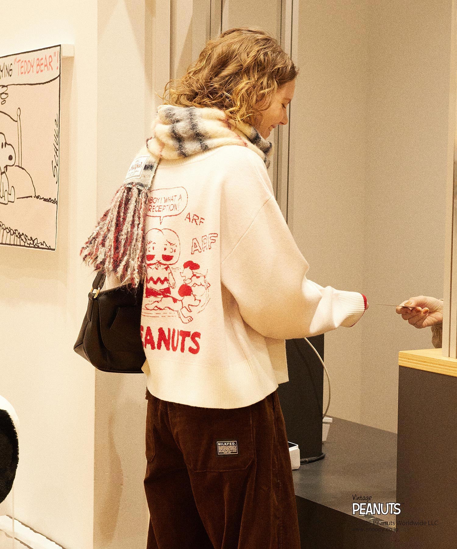 MILKFED. × PEANUTS KNIT CARDIGAN