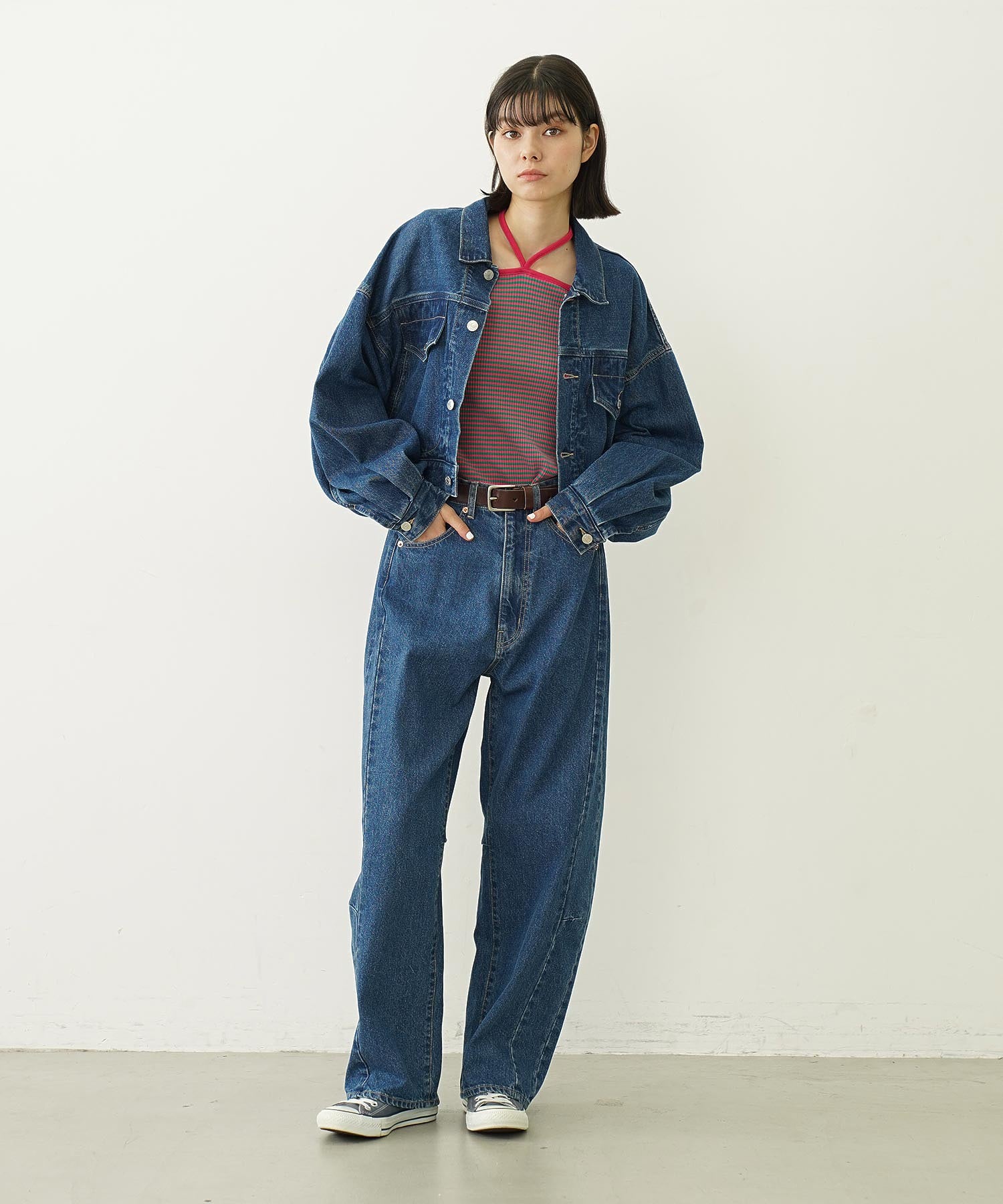 WIDE LEG DENIM PANTS