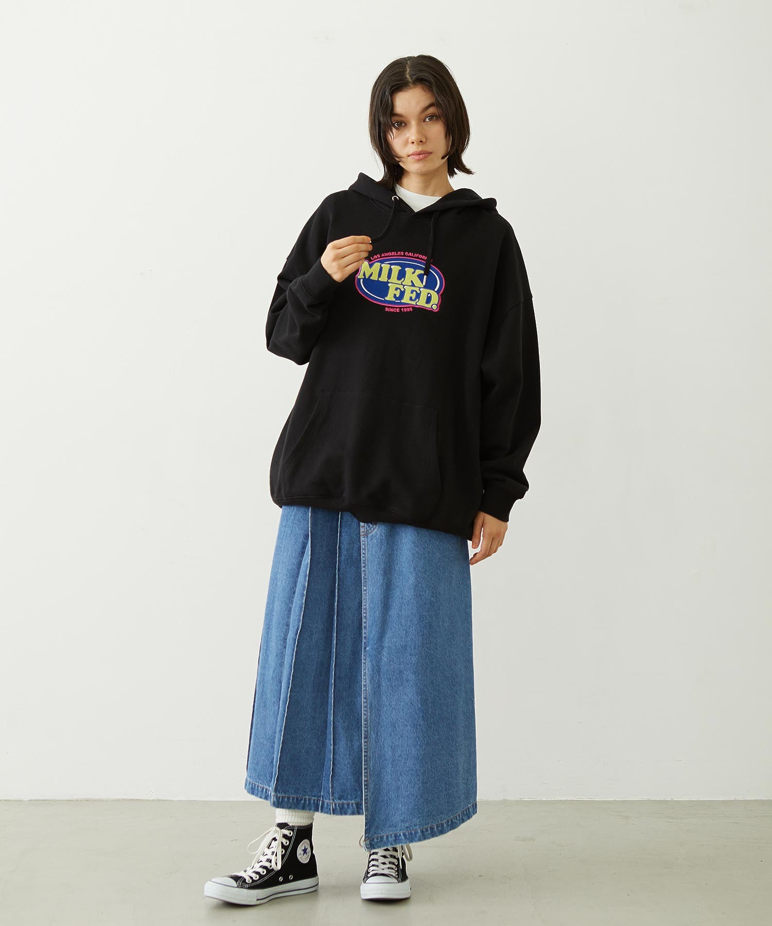 OVAL LOGO WIDE HOODIE SWEAT