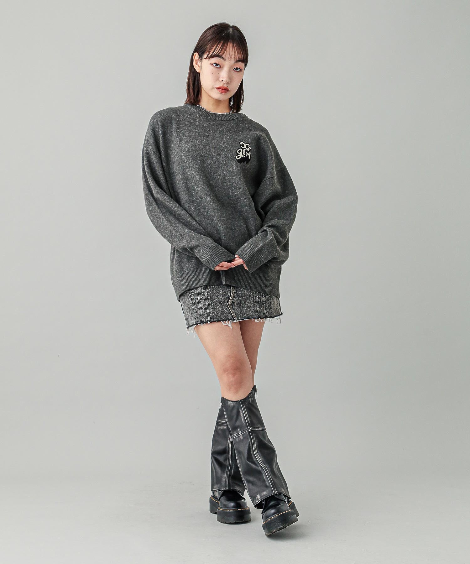 POP LOGO JACQUARD KNIT TOP