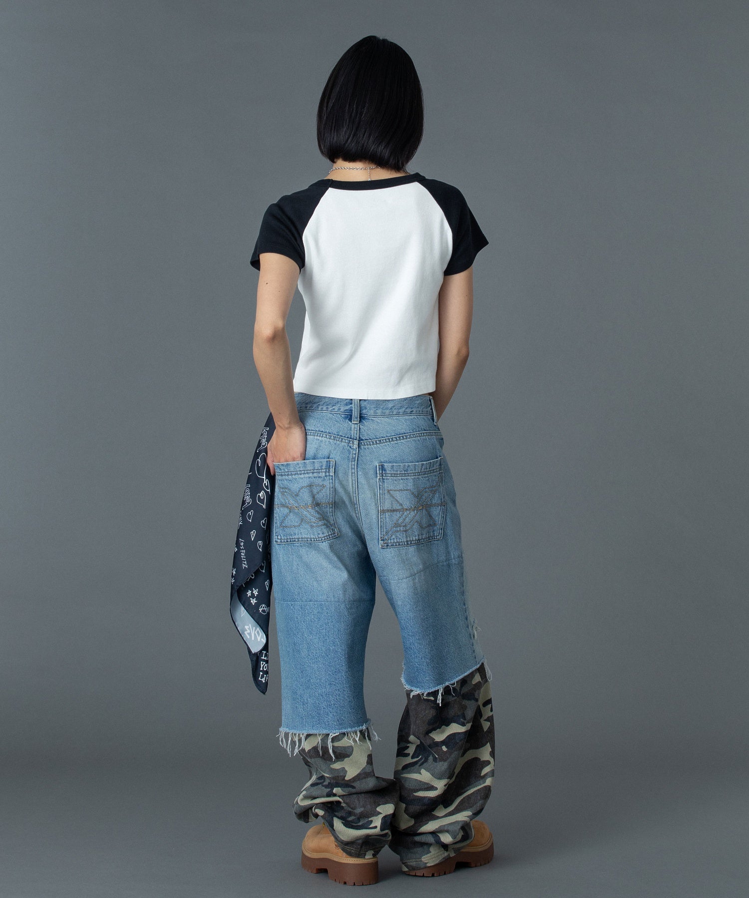 FADED CAMO LAYERED PANTS