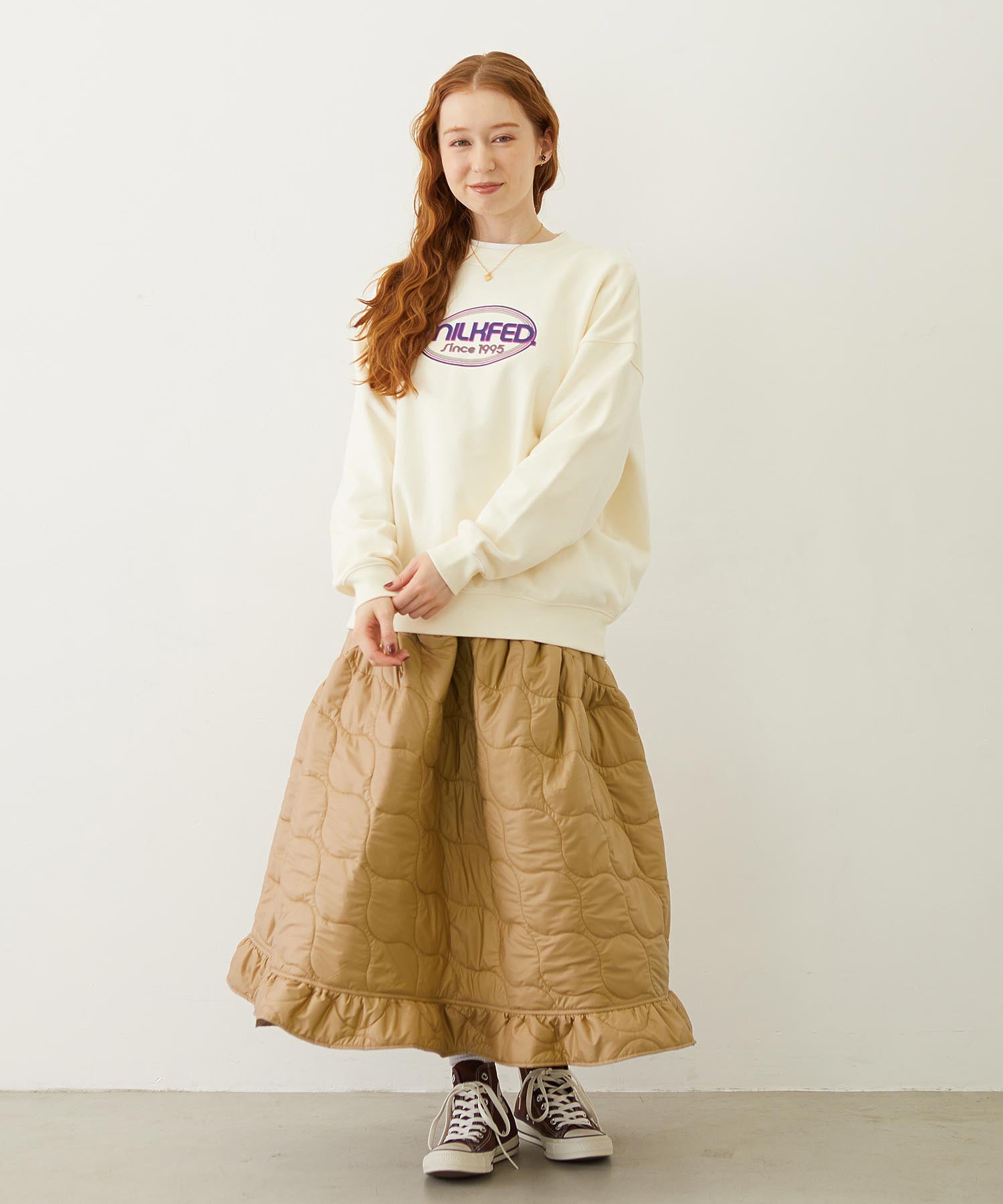 QUILTED FLARED SKIRT